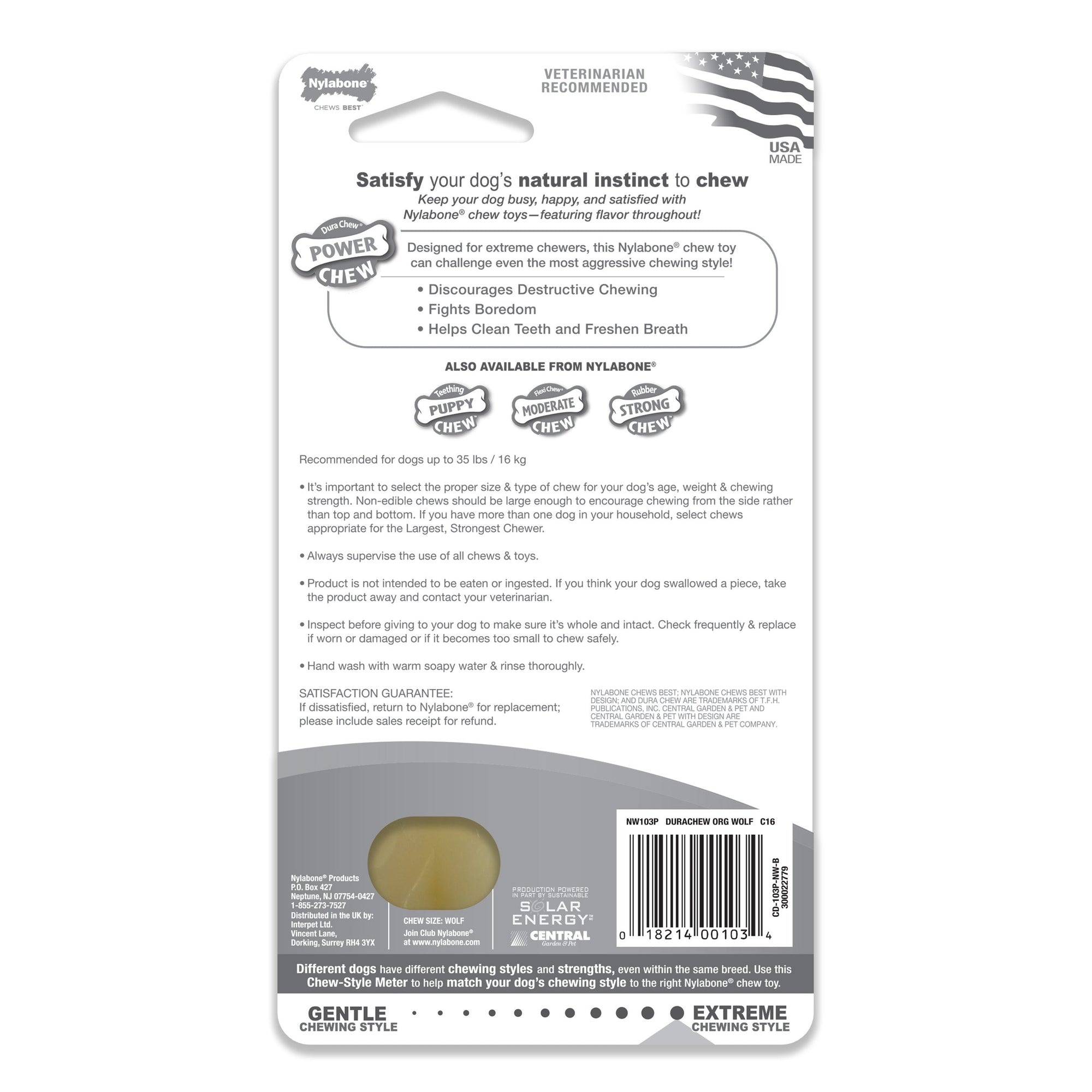 Nylabone DuraChew Original Blister Card Wolf
