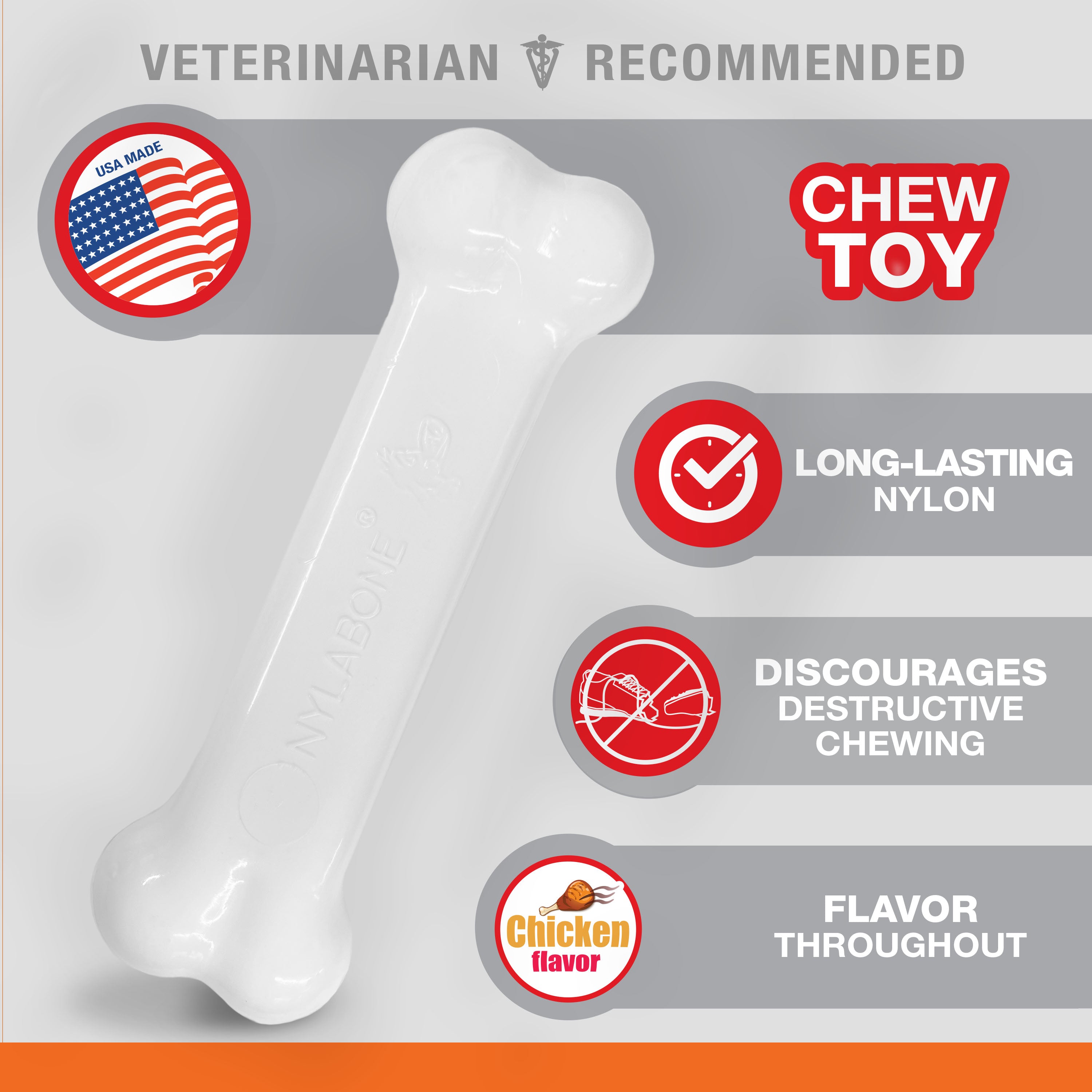 Nylabone Power Chew Dog Toy Chicken, 1ea/SMall/Regular Up To 25 Ibs. 1 ct