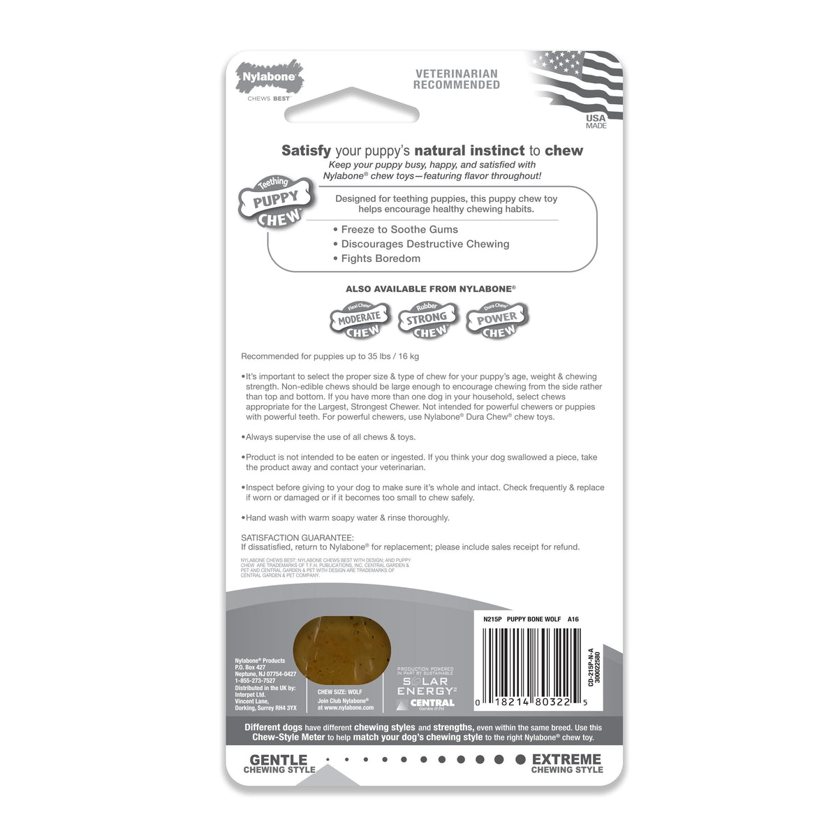 Nylabone Puppybone Blister Card Wolf