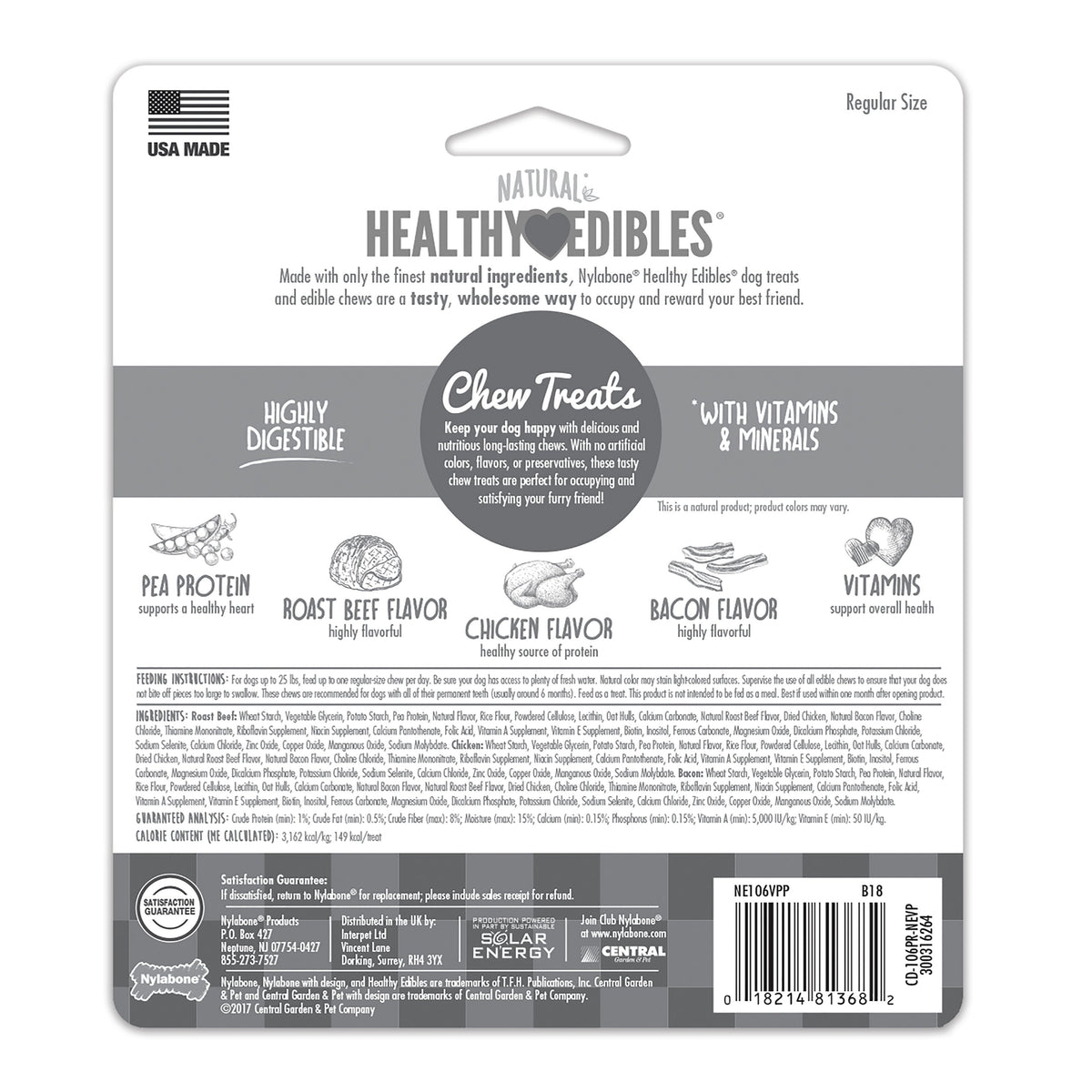 Nylabone Healthy Edibles Longer Lasting Variety Pack Regular 3pk