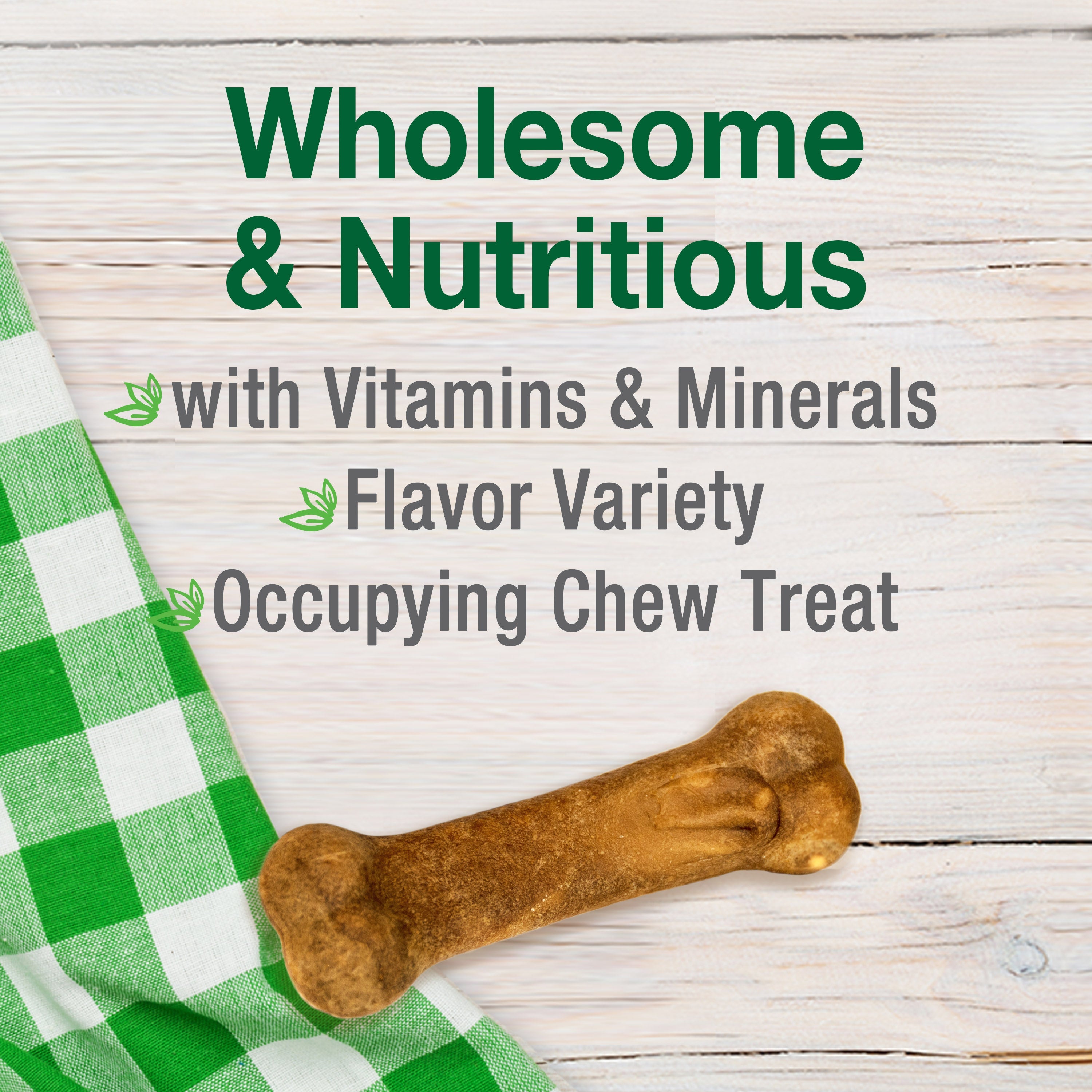 Nylabone Healthy Edibles AllNatural Long Lasting Chew Treats Variety Pack 3 count, 1ea/Petite Up To 15 lb