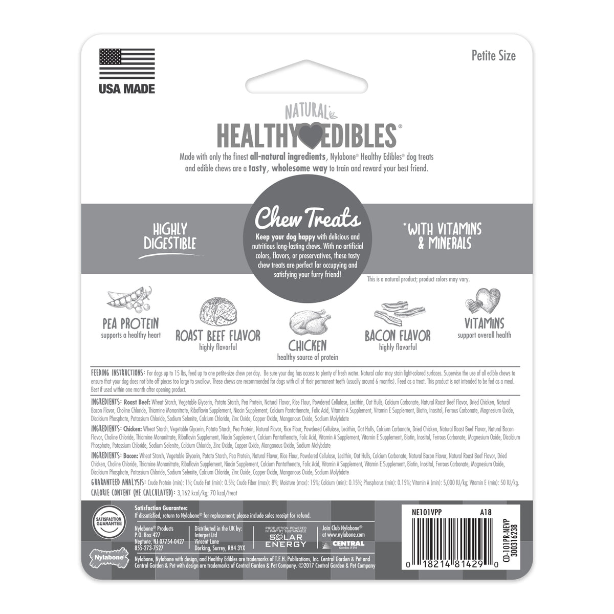 Nylabone Healthy Edibles Longer Lasting Variety Pack Petite 3pk
