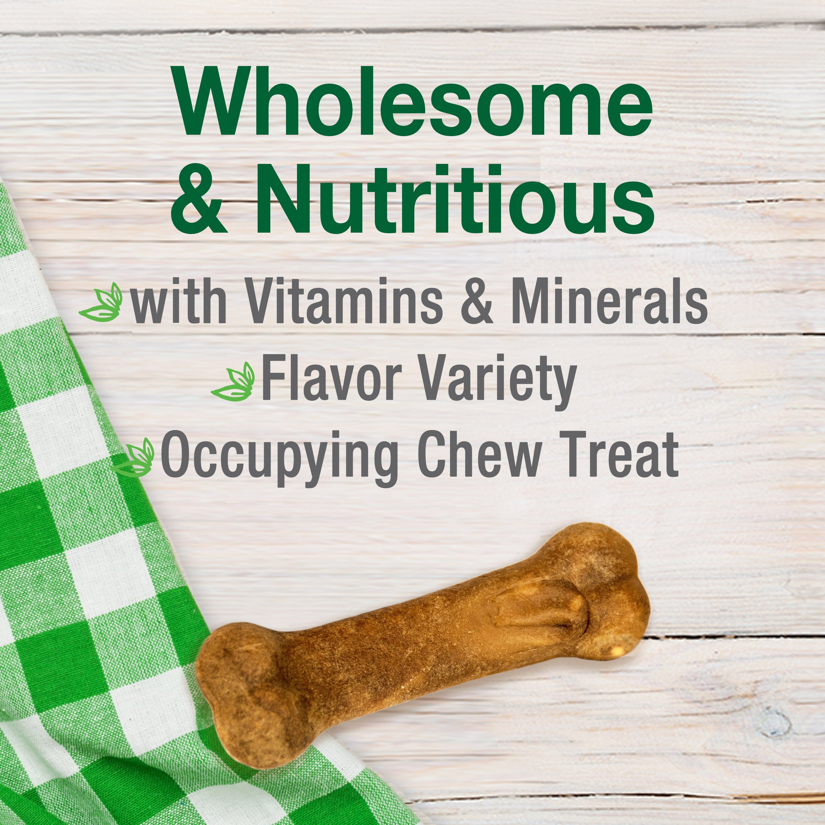 Nylabone Healthy Edibles AllNatural Long Lasting Roast Beef Dog Chew Treats 2 count, Wolf Up To 35 lb