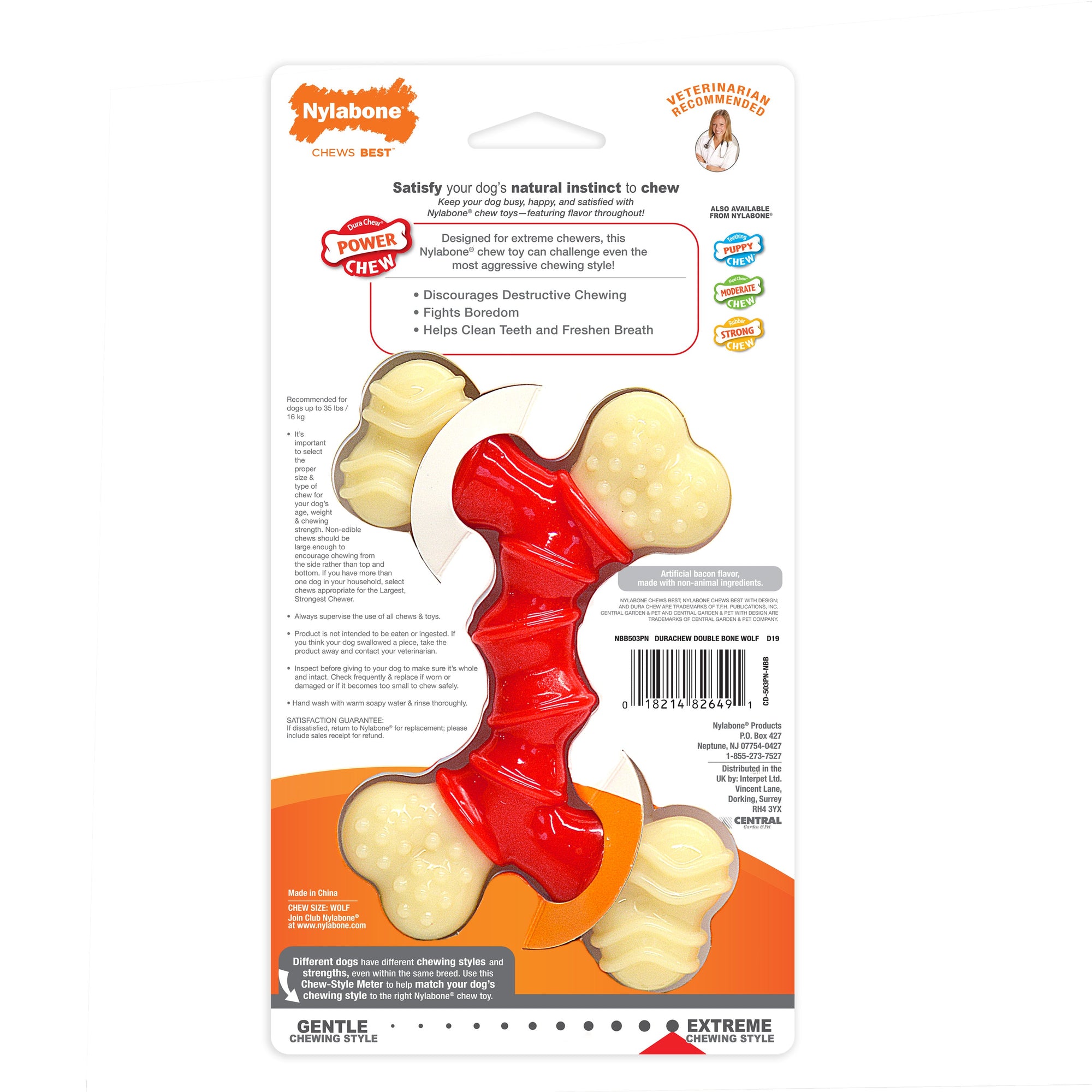 Nylabone DuraChew Double Bended Bone Bacon Wolf