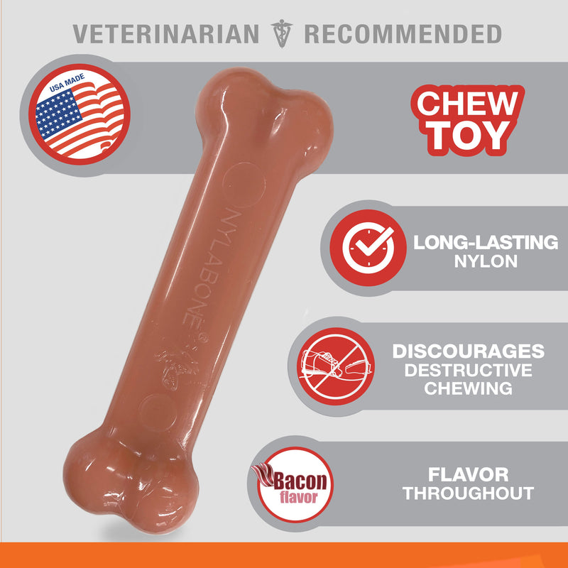 Nylabone Power Chew Bacon Chicken Durable Dog Chew Toy Pack Bacon Chicken, 1ea/Medium/Wolf Up To 35 Lbs. 2 ct