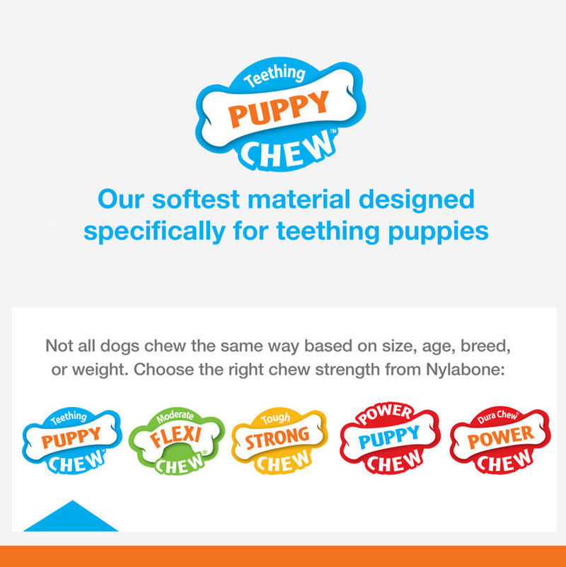 Nylabone Just for Puppies Teething Chew Ring Bone Chicken, 1ea/Medium/Wolf Up To 35 Lbs. 2 ct