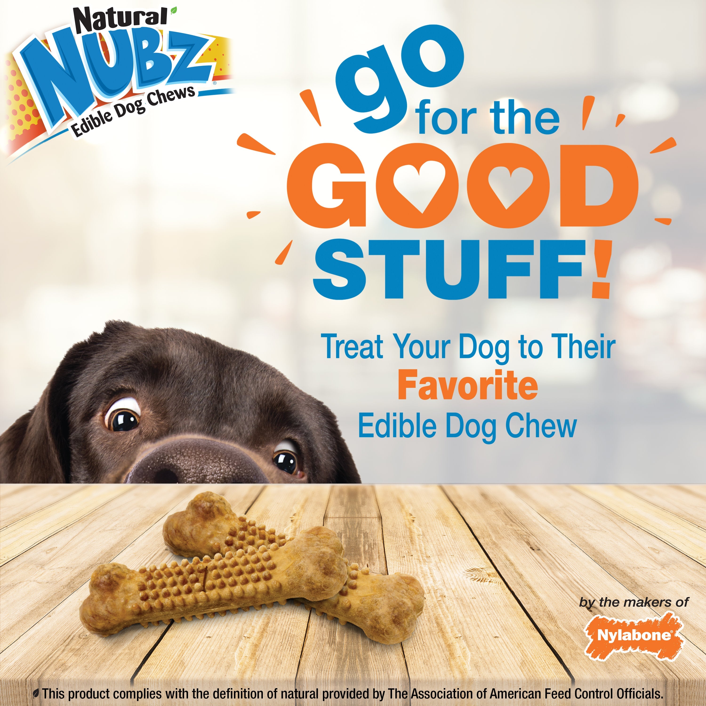 Nylabone Natural Nubz Chicken Dog Treats Chicken, 1ea/Large 30 Lbs. 2 ct