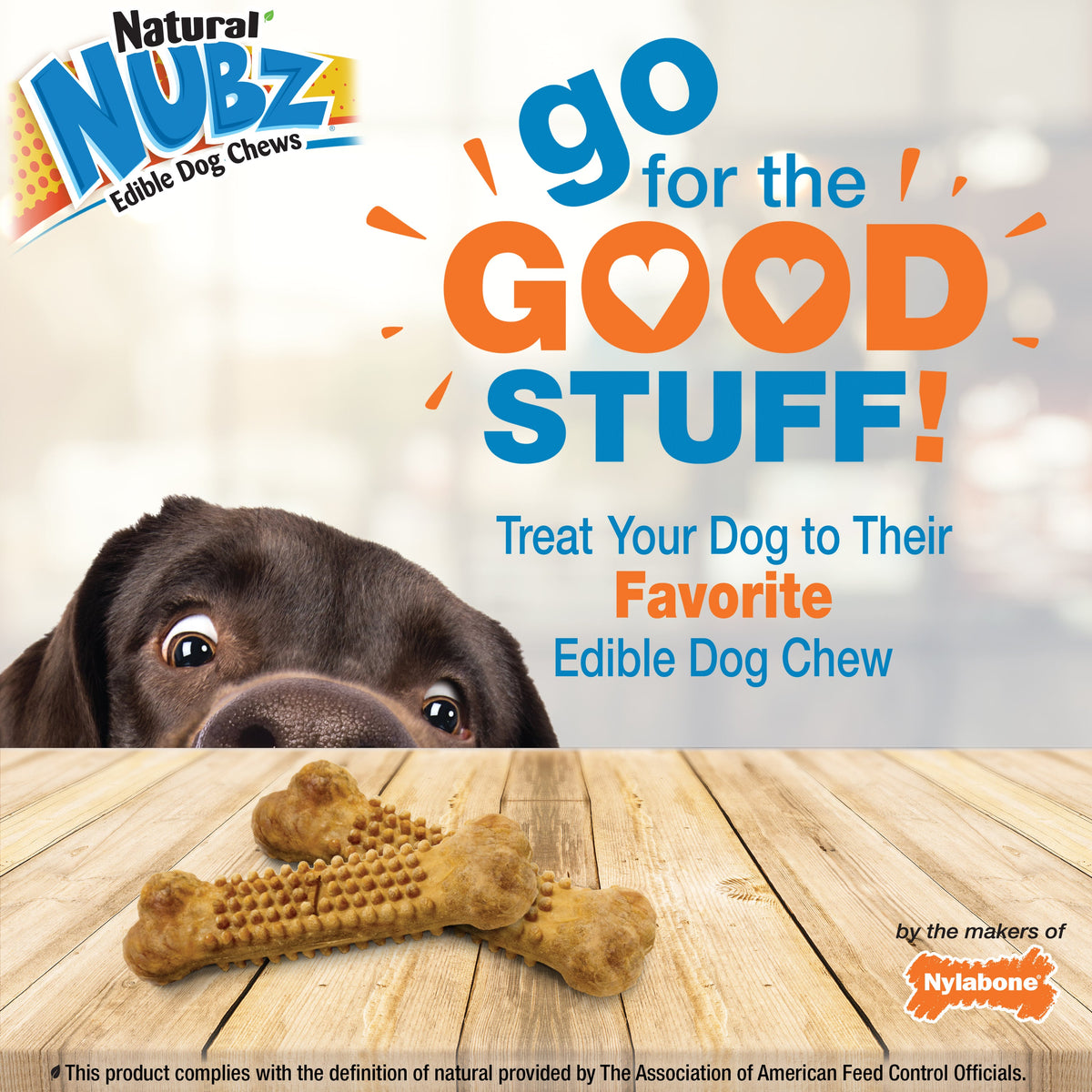 Nylabone Natural Nubz Chicken Dog Treats Chicken, Large 30 Lbs. 2 ct