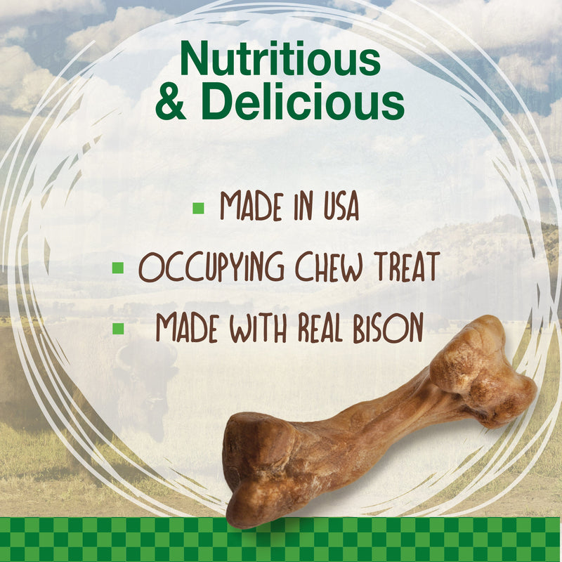 Nylabone Healthy Edibles WILD AllNatural Long Lasting Chew Treats Bison, 1ea/SMall/Regular Up To 25 Ibs. 8 ct
