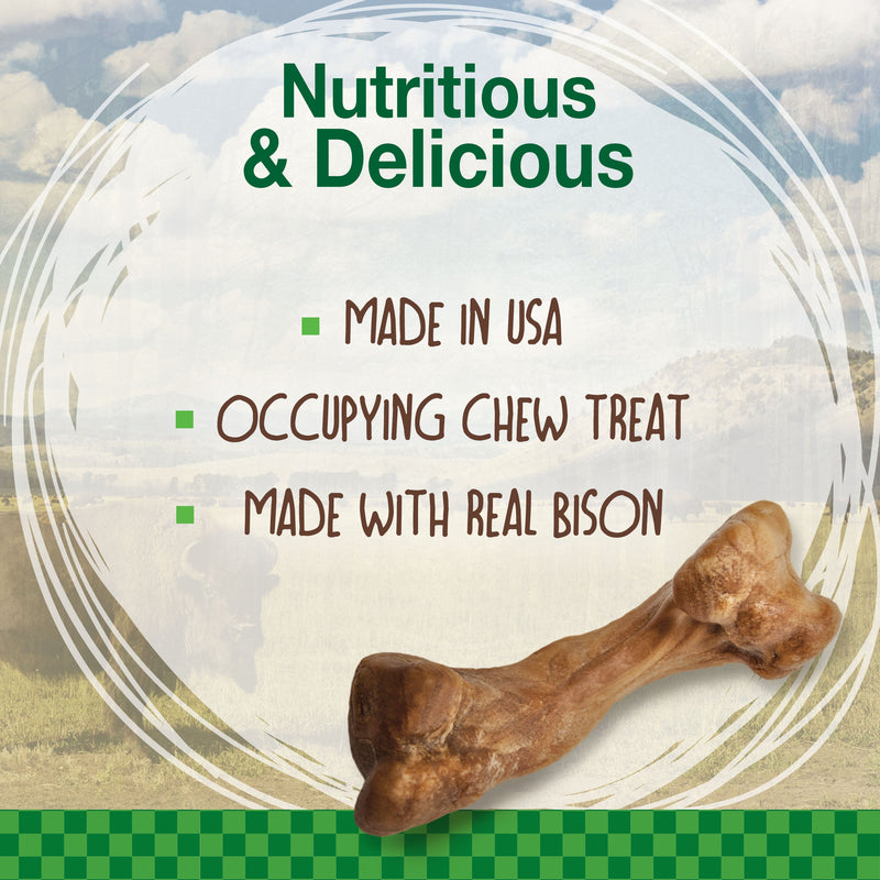 Nylabone Healthy Edibles WILD AllNatural Long Lasting Chew Treats Bison, 1ea/Medium/Wolf Up To 35 Lbs. 2 ct