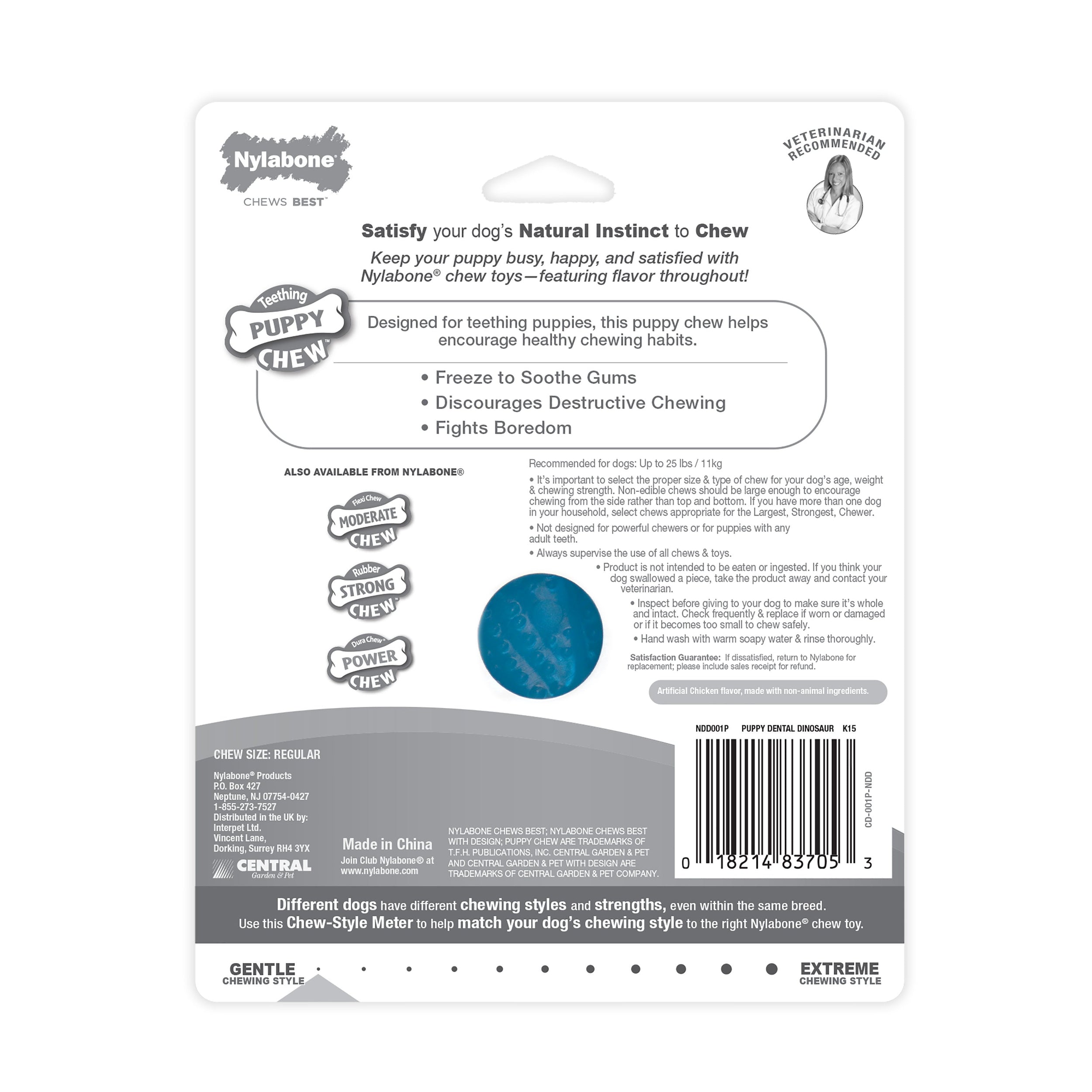 Nylabone Puppy Dino Chicken Flavor Regular