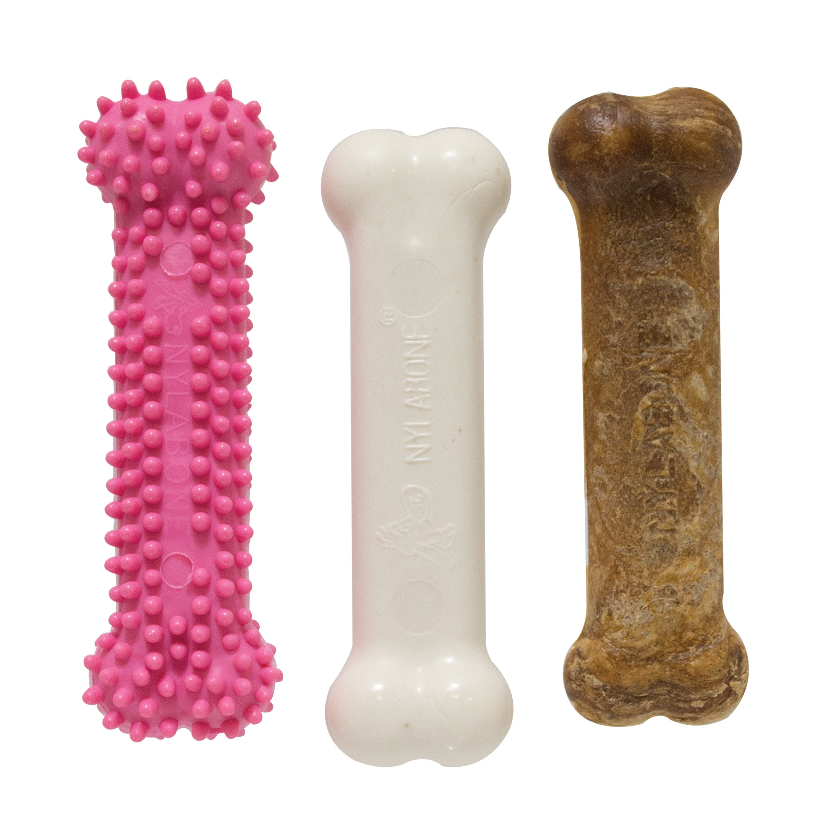 Nylabone Puppy Chew Variety Toy Treat Triple Pack Chicken Lamb Starter Kit, 1ea/SMall/Regular Up To 25 Ibs.