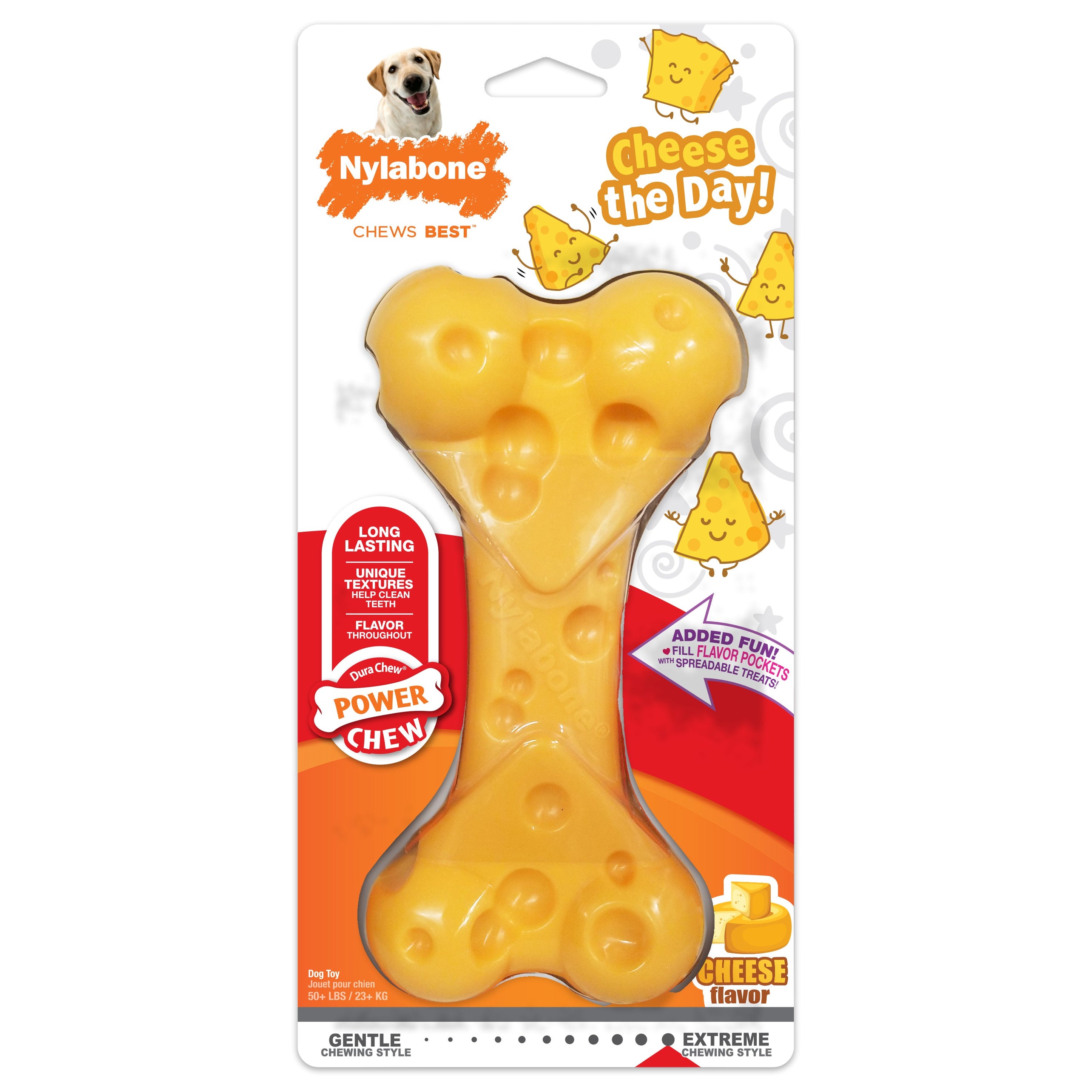 Nylabone Power Chew Cheese Dog Toy Cheese, 1ea/XL/Souper 50 Lbs. 1 ct