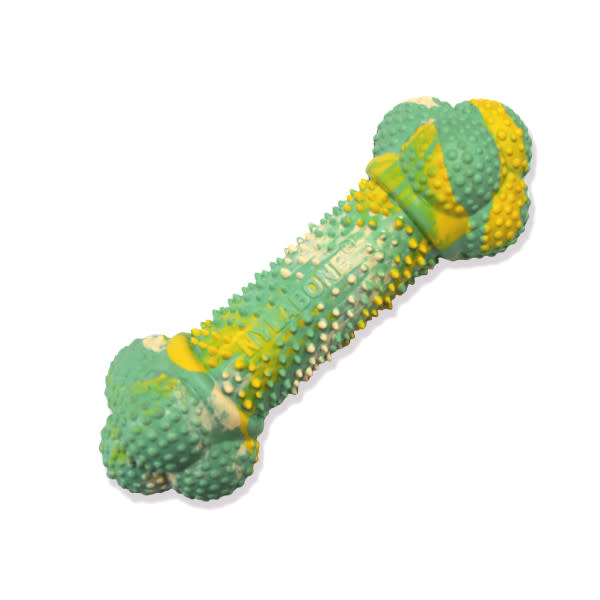 Nylabone Double Action Puppy Chew Rubber Peanut Butter/Banana Wolf