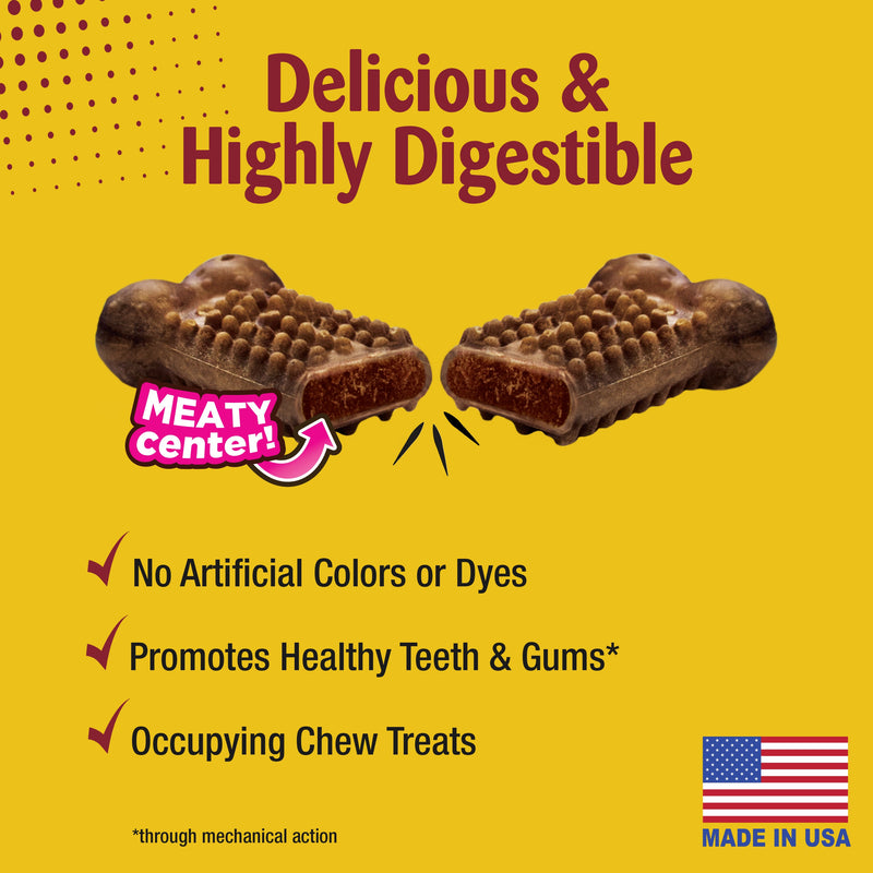 Nylabone Nubz Meaty Center Natural Long Lasting Edible Dog Chews Beef, 1ea/SMall Up To 30 Lbs. 20 ct