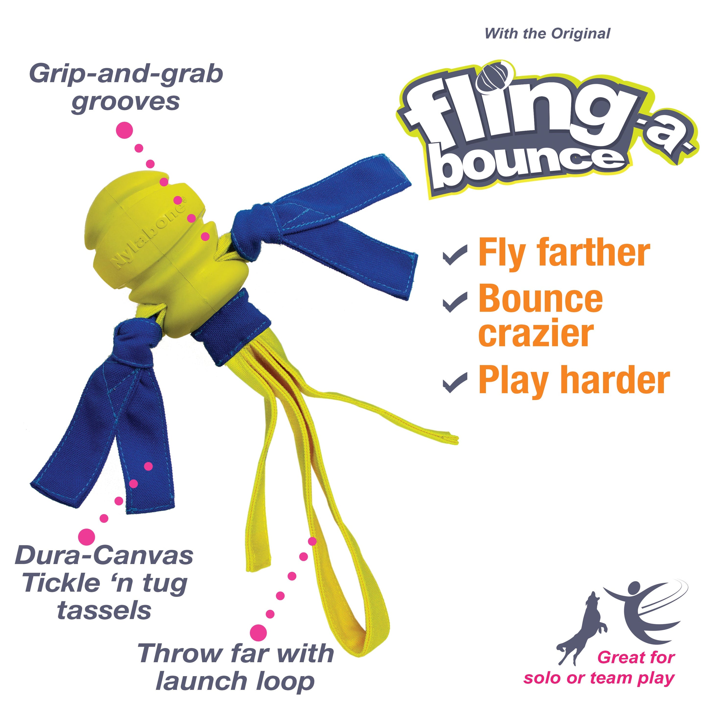 Nylabone Power Play FlingaBounce Interactive Dog Toy 1ea/Large/Giant Up To 50 Lbs. 1 ct