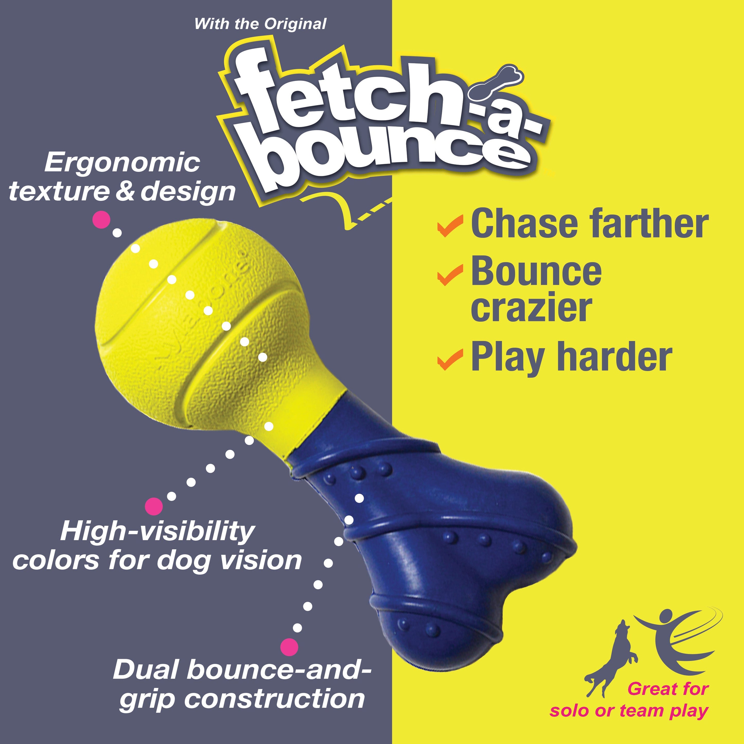 Nylabone Power Play Rubber Dog Toy FetchaBounce 1ea/SMall/Regular Up To 25 Ibs. 1 ct