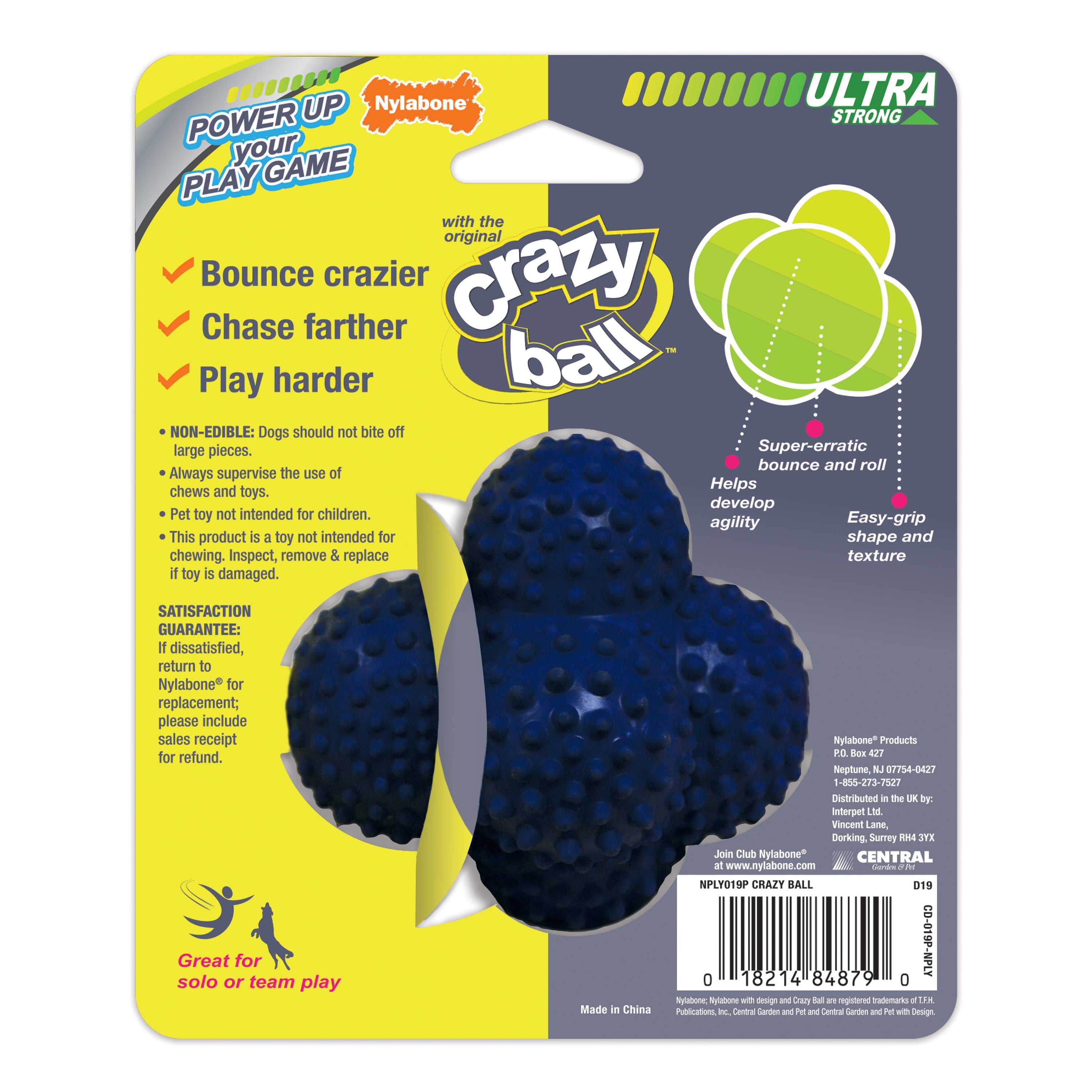 Nylabone Power Play Ball for Dogs Crazy Ball 1ea/Large/Giant Up To 50 Lbs. 1 ct