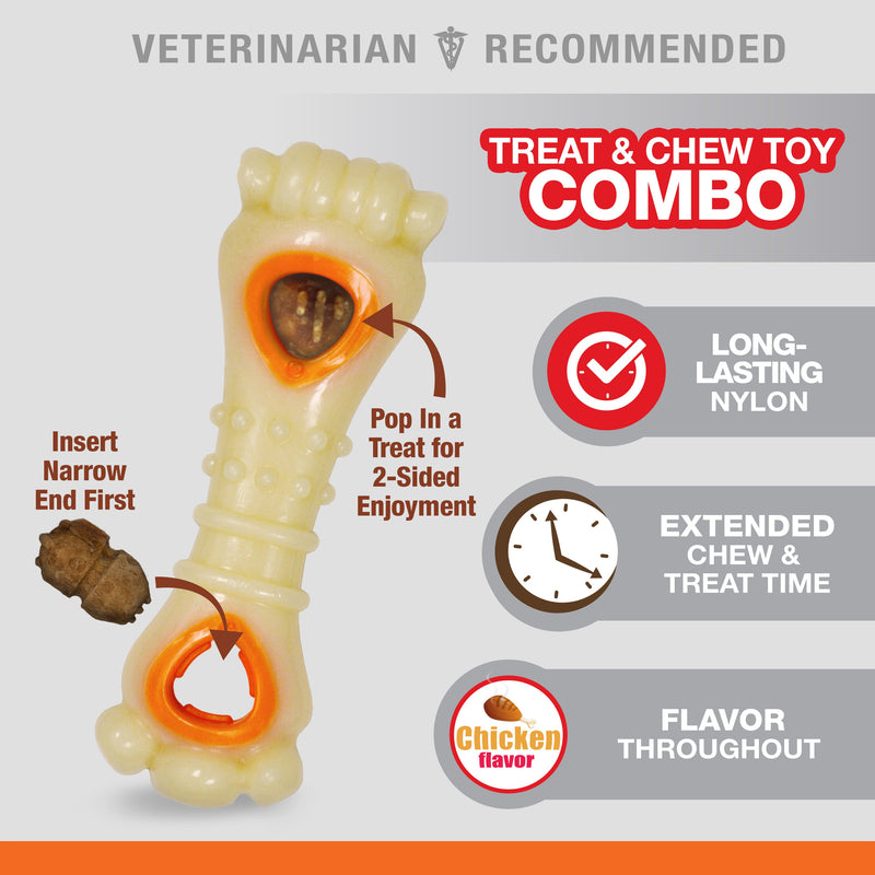 Nylabone Power Chew Souper Bone PopIn Treat Toy Combo Chicken, 1ea/Medium/Wolf Up To 35 Lbs. 1 ct