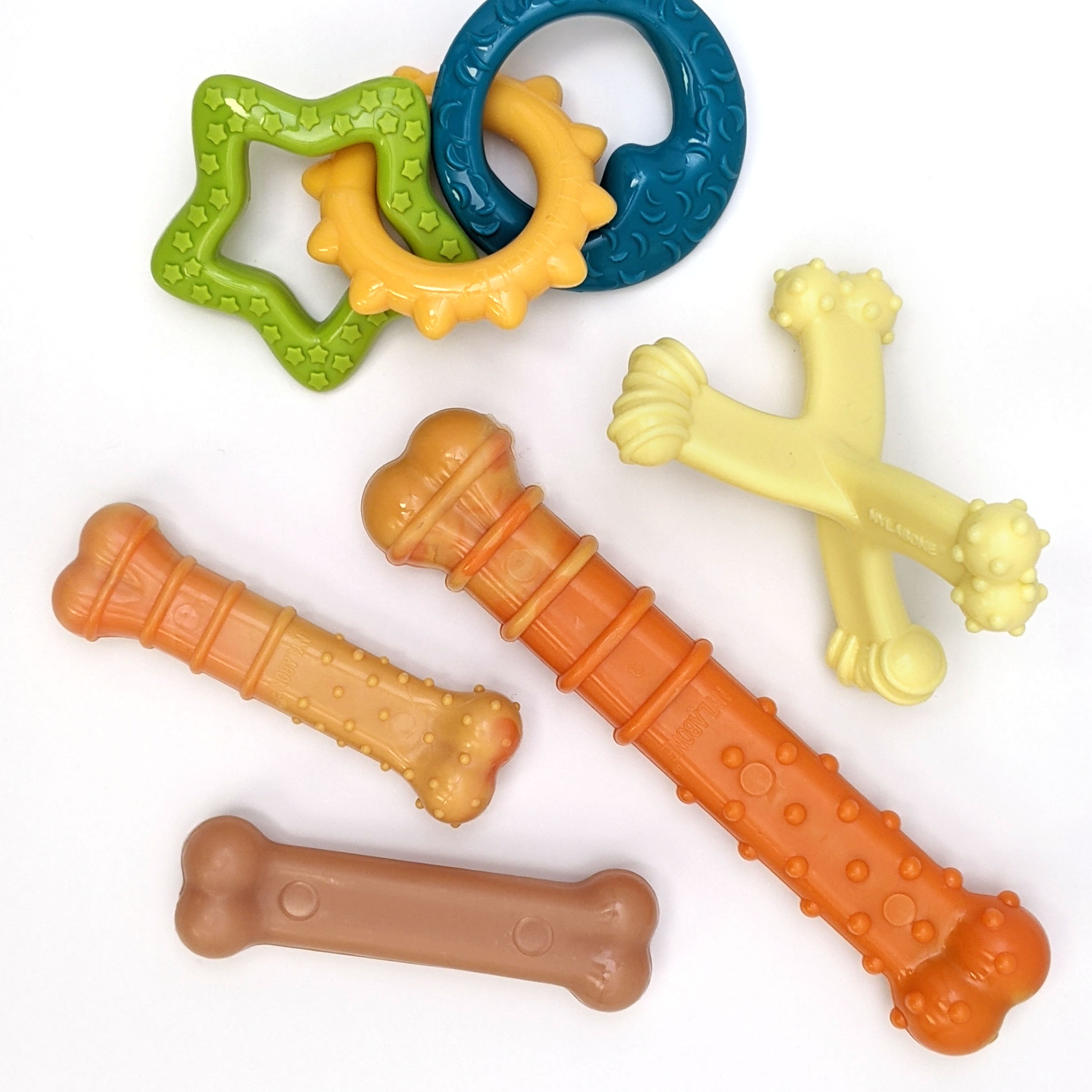 Nylabone Puppy Power Chew Axis Bone Nylon Chew Toy Vanilla, 1ea/SMall/Regular Up To 25 Ibs. 1 ct