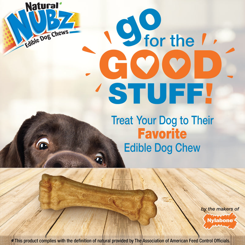 Nylabone Natural Nubz Dog Treats, AllergenFree Peanut Butter Peanut Butter, 1ea/Jumbo Up To 50 Lbs. 2 ct
