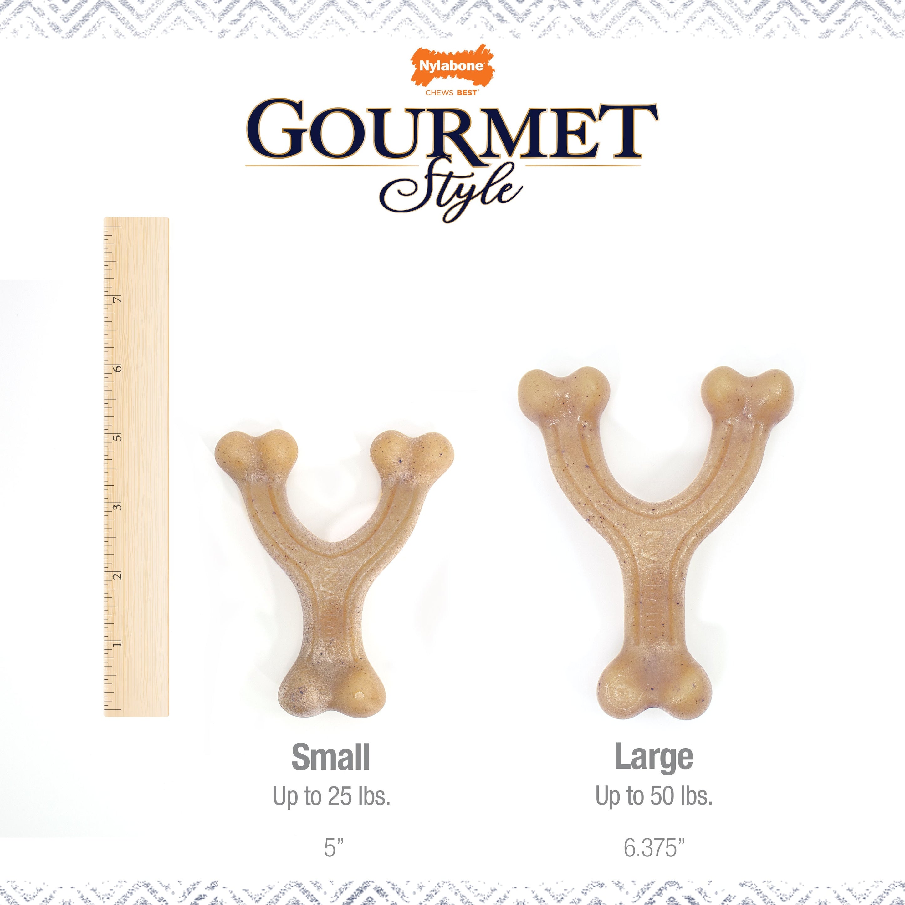 Nylabone Gourmet Style Strong Chew Wishbone Dog Chew Toy Chicken, 1ea/SMall/Regular Up To 25 Ibs. 1 ct