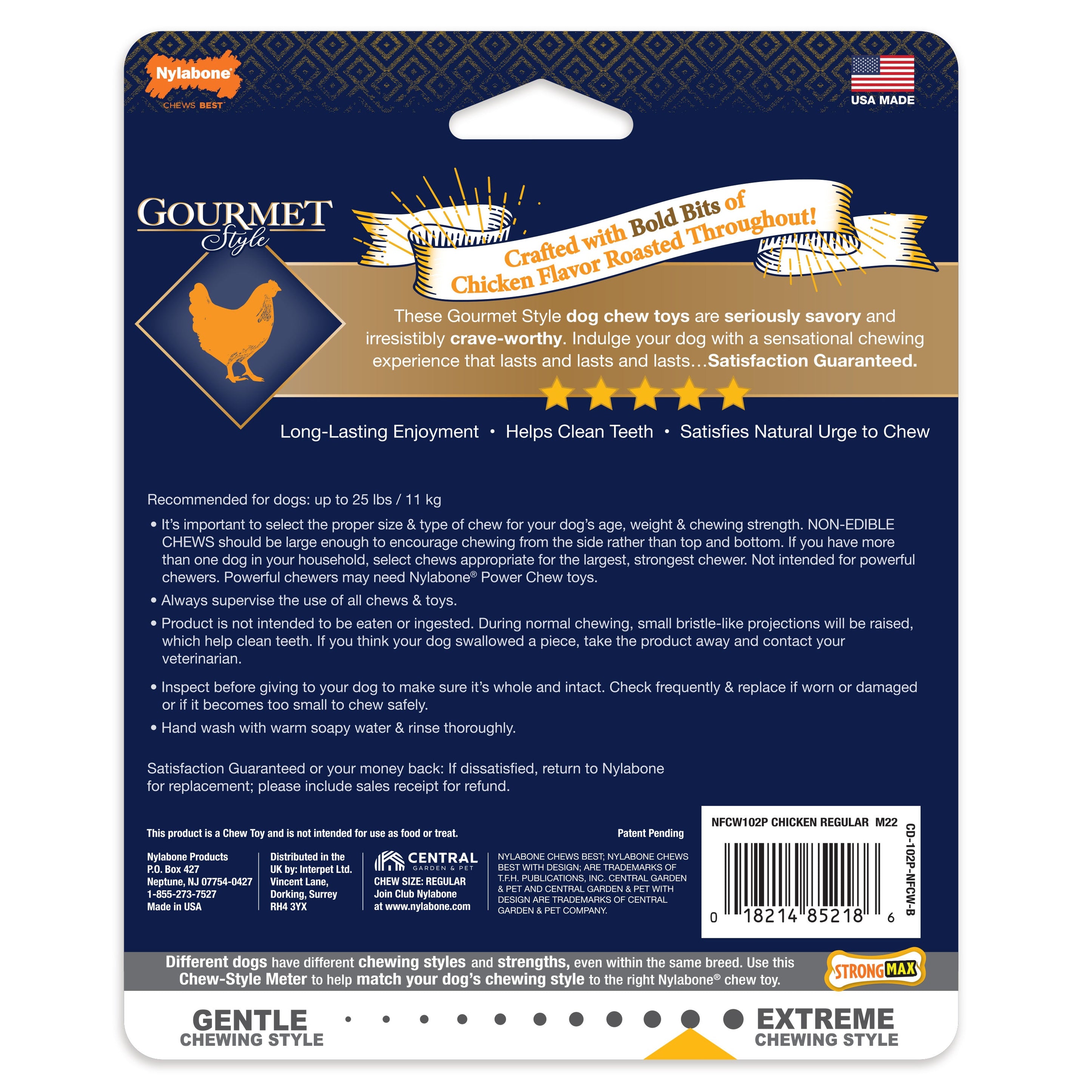 Nylabone Gourmet Style Strong Chew Wishbone Dog Chew Toy Chicken, 1ea/SMall/Regular Up To 25 Ibs. 1 ct