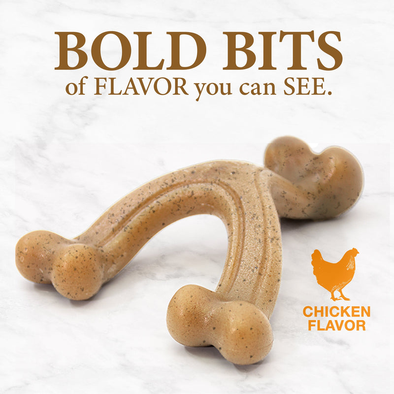 Nylabone Gourmet Style Strong Chew Wishbone Dog Toy Chicken Large/Giant