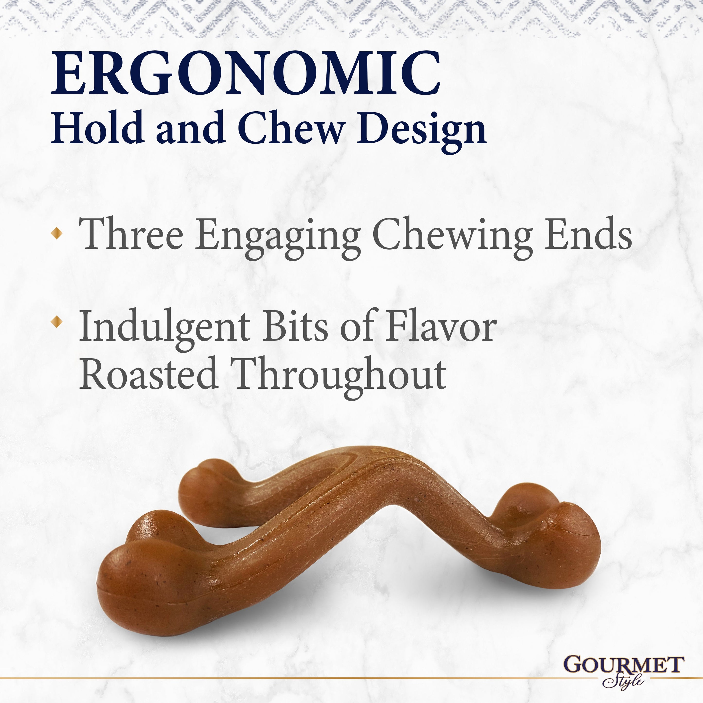 Nylabone Gourmet Style Strong Chew Wishbone Dog Chew Toy Bacon, 1ea/Large/Giant Up To 50 Lbs. 1 ct