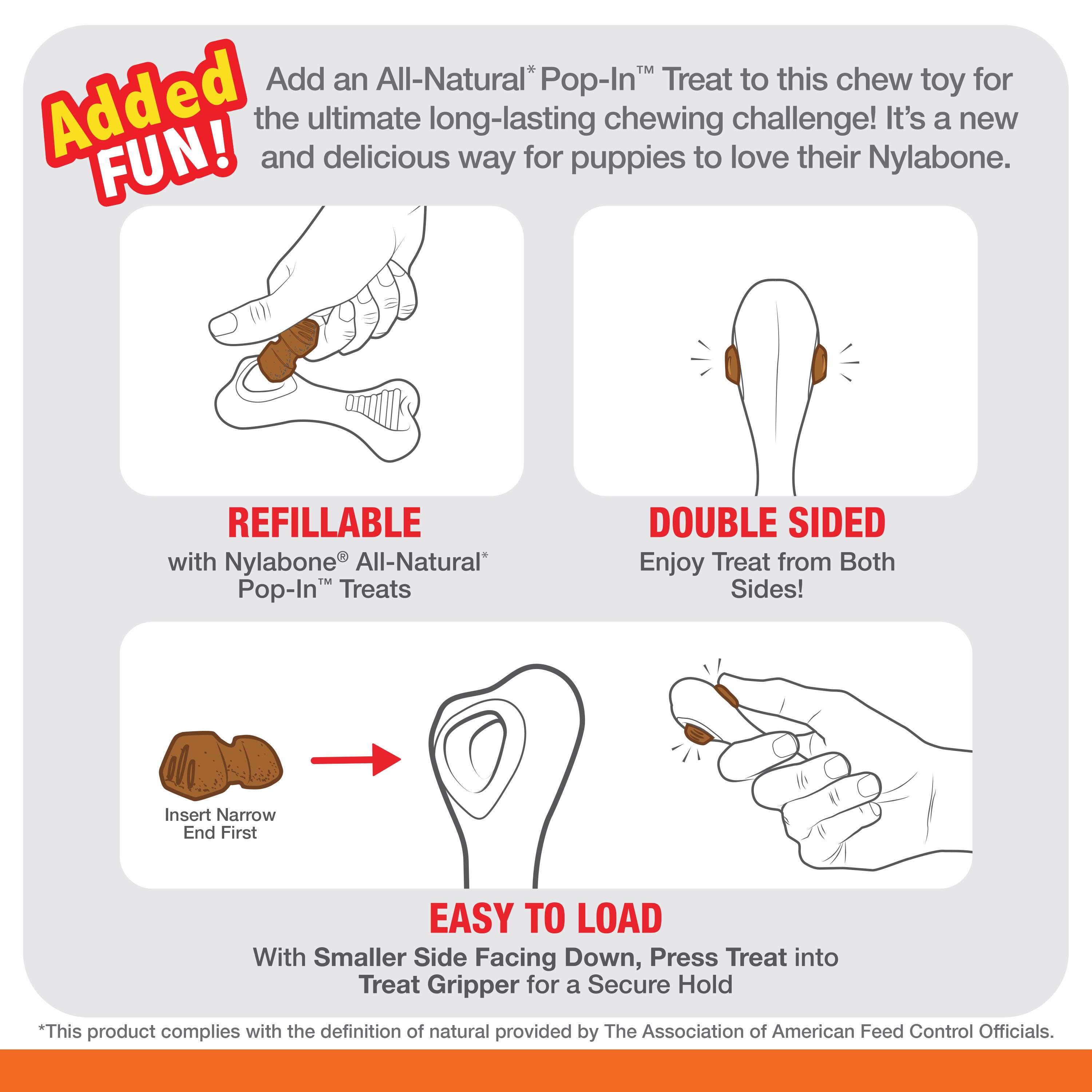 Nylabone Power Chew Souper Bone PopIn Treat Toy Combo Chicken, 1ea/XS/Petite Up To 15 Lbs. 1 ct
