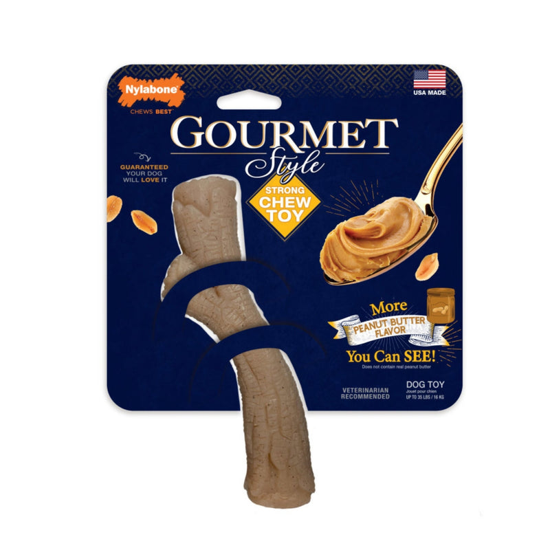 Nylabone Gourmet Style Strong Chew Toy Stick, Peanut Butter, 1ea/Medium/Wolf Up To 35 Lbs. 1 ct