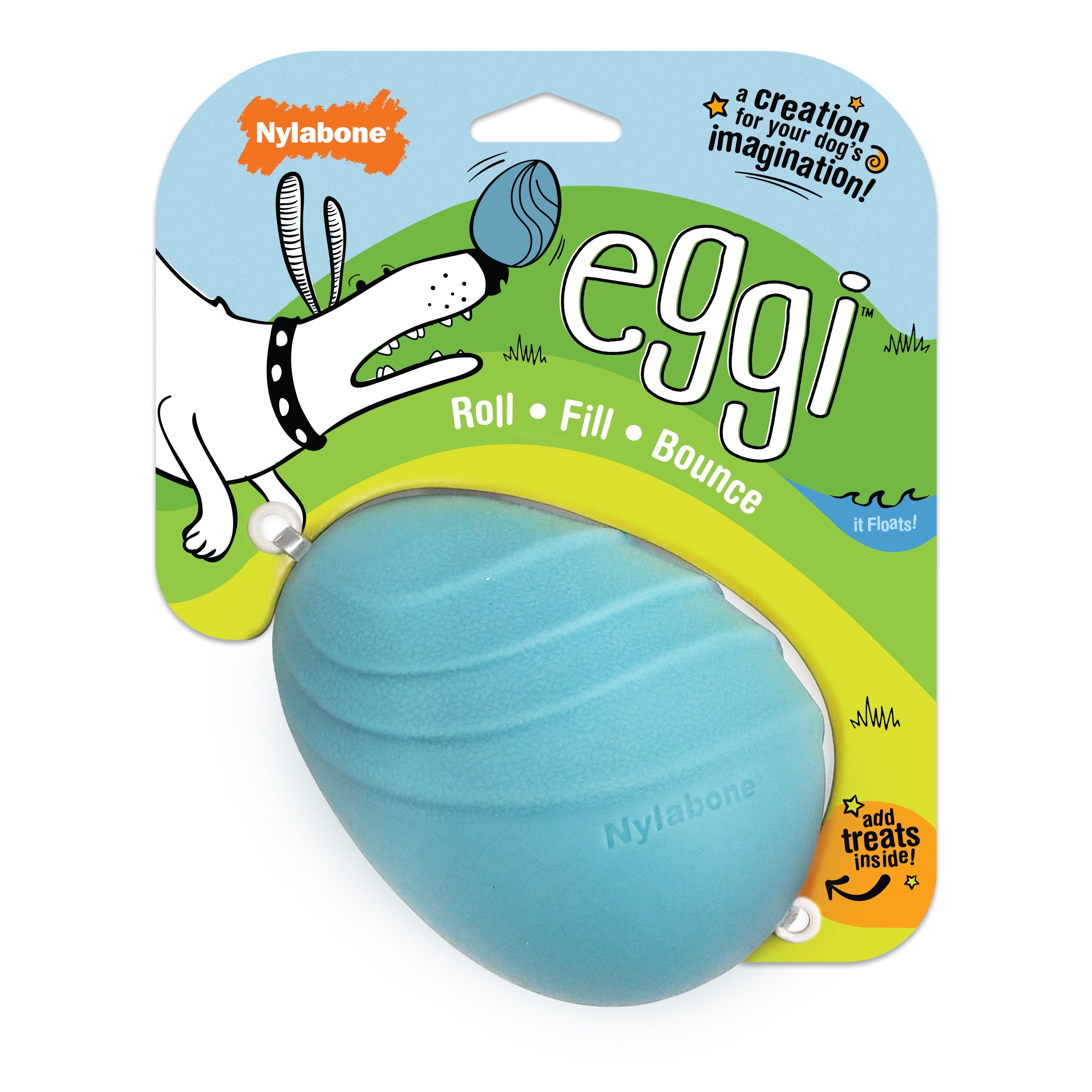 Nylabone Creative Play Eggi Dog Treat Toy Blue, 1ea/Large/Giant Up To 50 Lbs. 1 ct