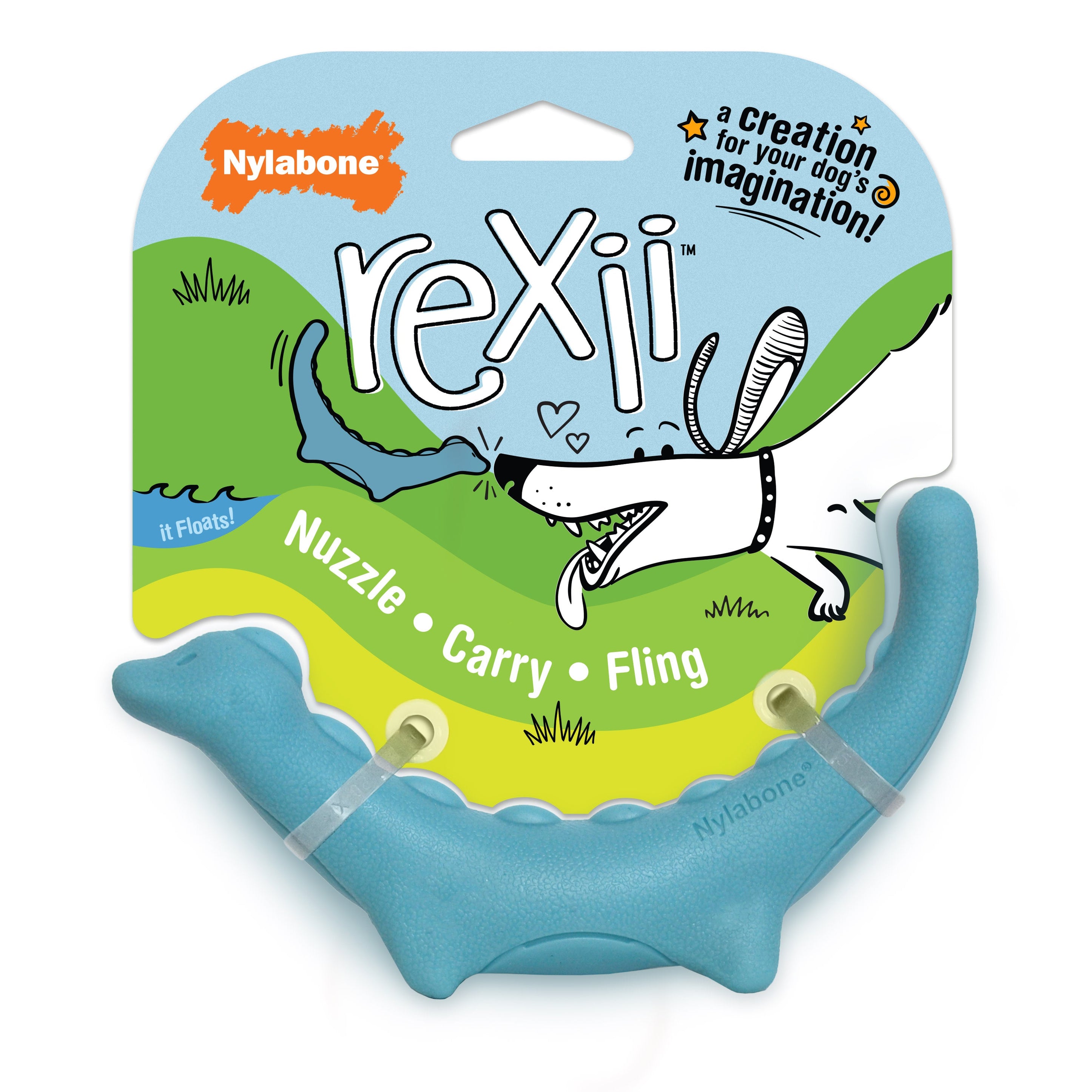 Nylabone Creative Play Rexii Interactive Dog Toy Blue, 1ea/SMall/Regular Up To 25 Ibs. 1 ct