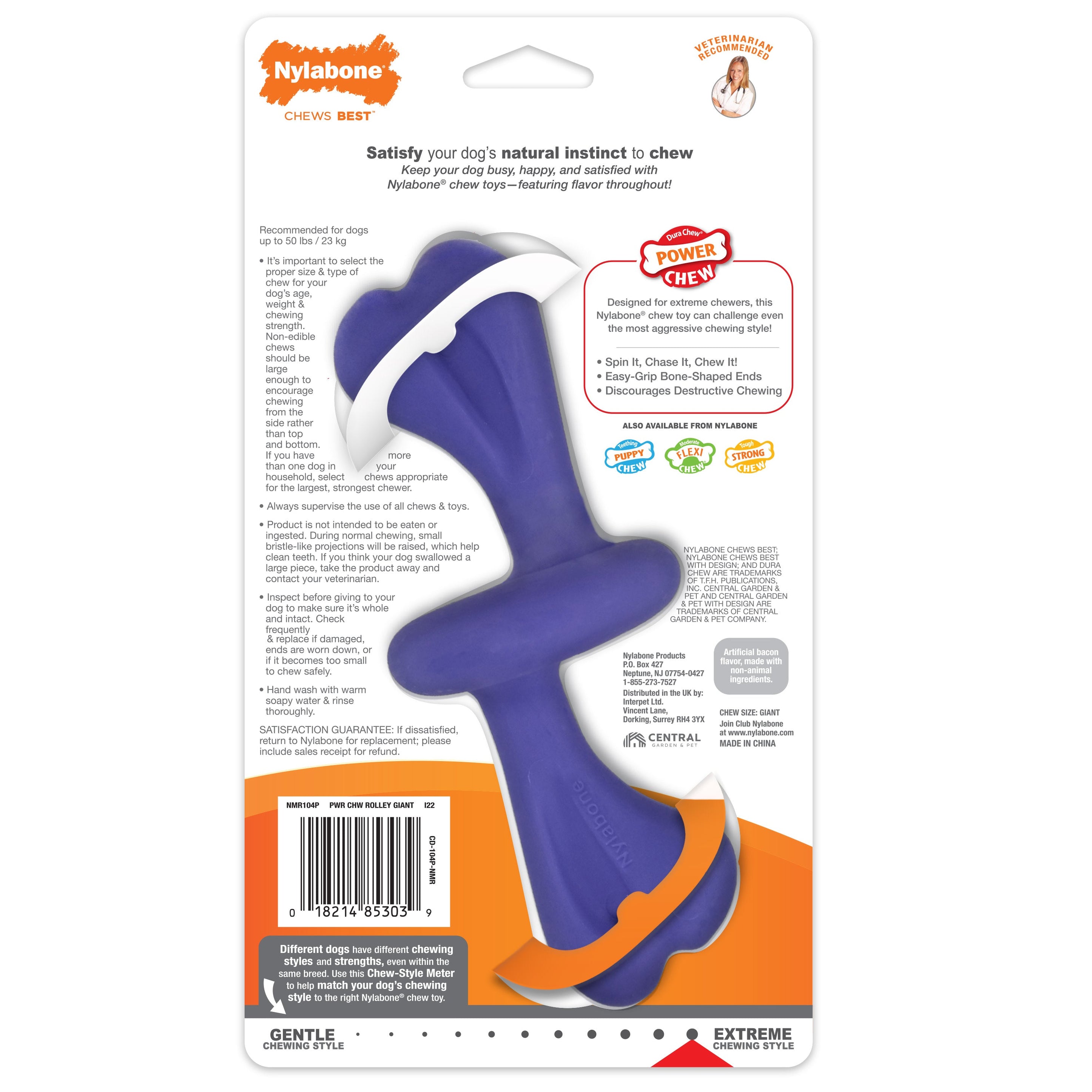 Nylabone Power Chew Rolling Dog Toy 1ea/Large/Giant Up To 50 Lbs. 1 ct