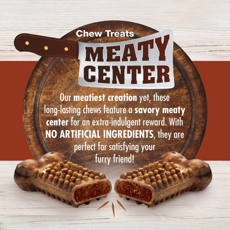 Nylabone Healthy Edibles Meaty Center AllNatural Long Lasting Chew Treats Beef, 1ea/SMall Up To 30 Lbs. 12 ct
