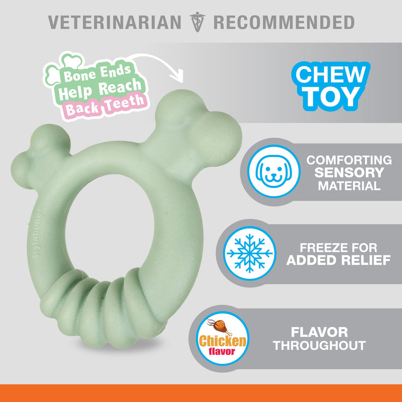 Nylabone Sensory Material Puppy Teething Ring Chicken, 1ea/SMall/Regular Up To 25 Ibs. 1 ct