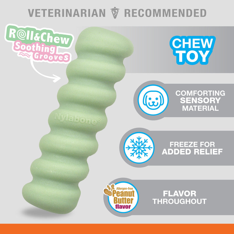 Nylabone Sensory Material Puppy Teething Toy Peanut Butter, 1ea/SMall/Regular Up To 25 Ibs. 1 ct