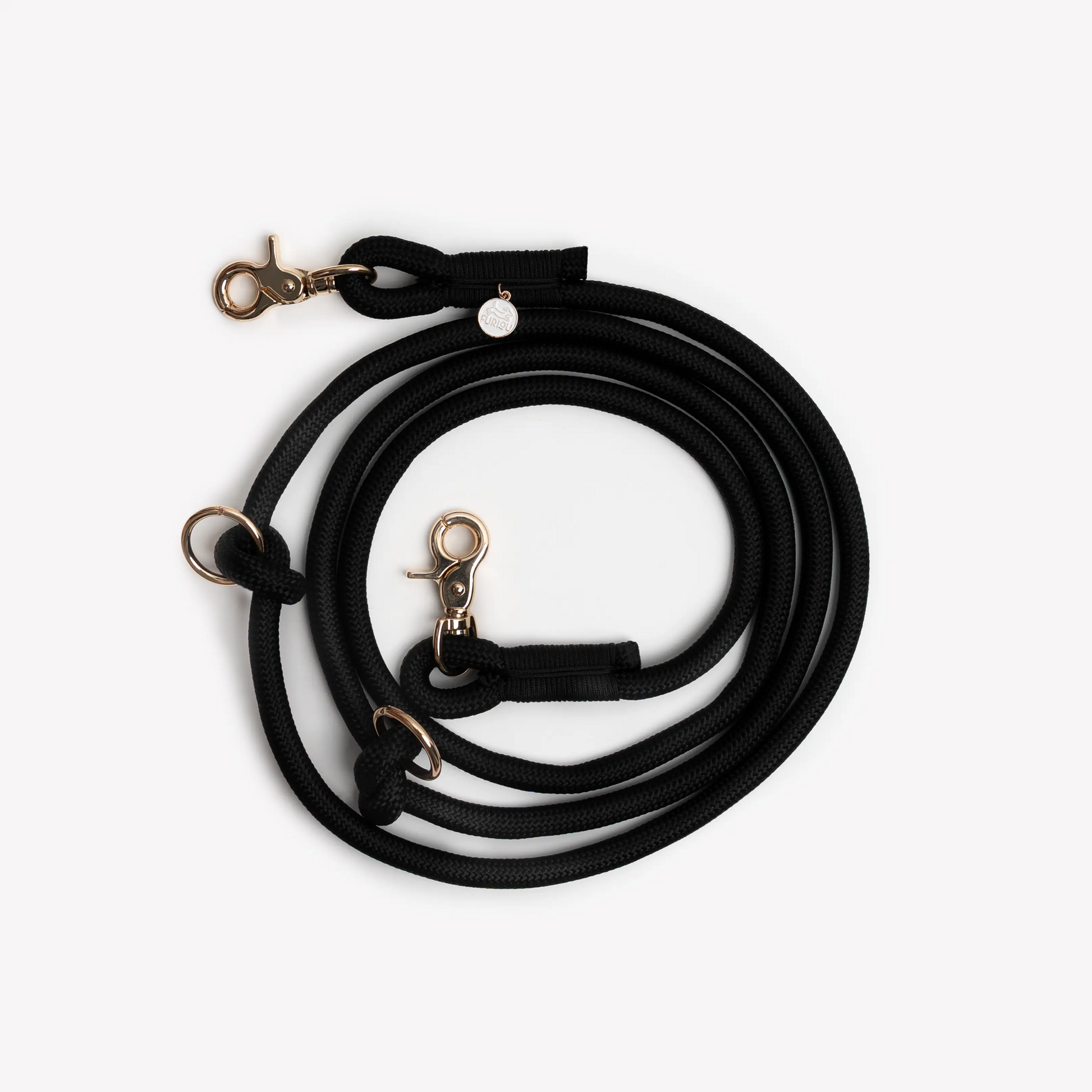 'Black' - Hands Free Braided Leash FURLOU