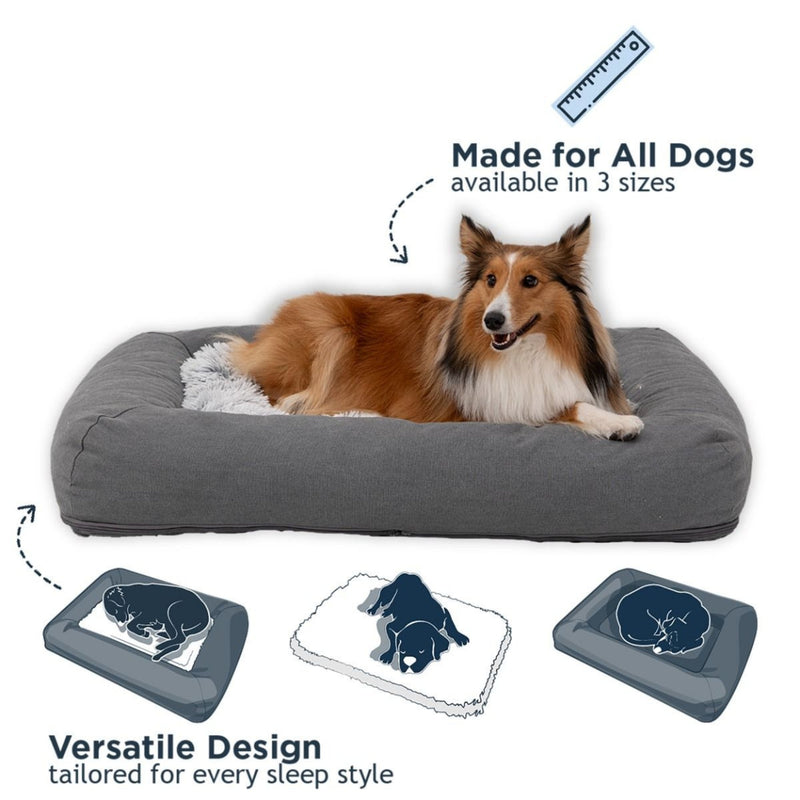 Tall Tails Dog & Cat Grey All In One Bed, 28" x 22"