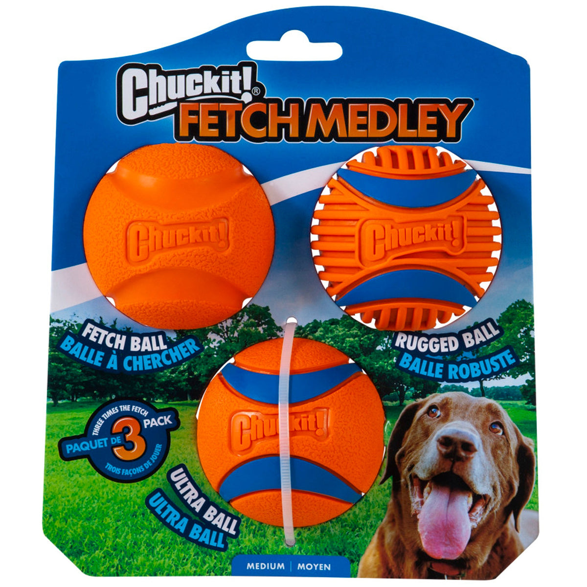 Chuckit! Fetch Medley Balls Gen 3 Medium 3pk