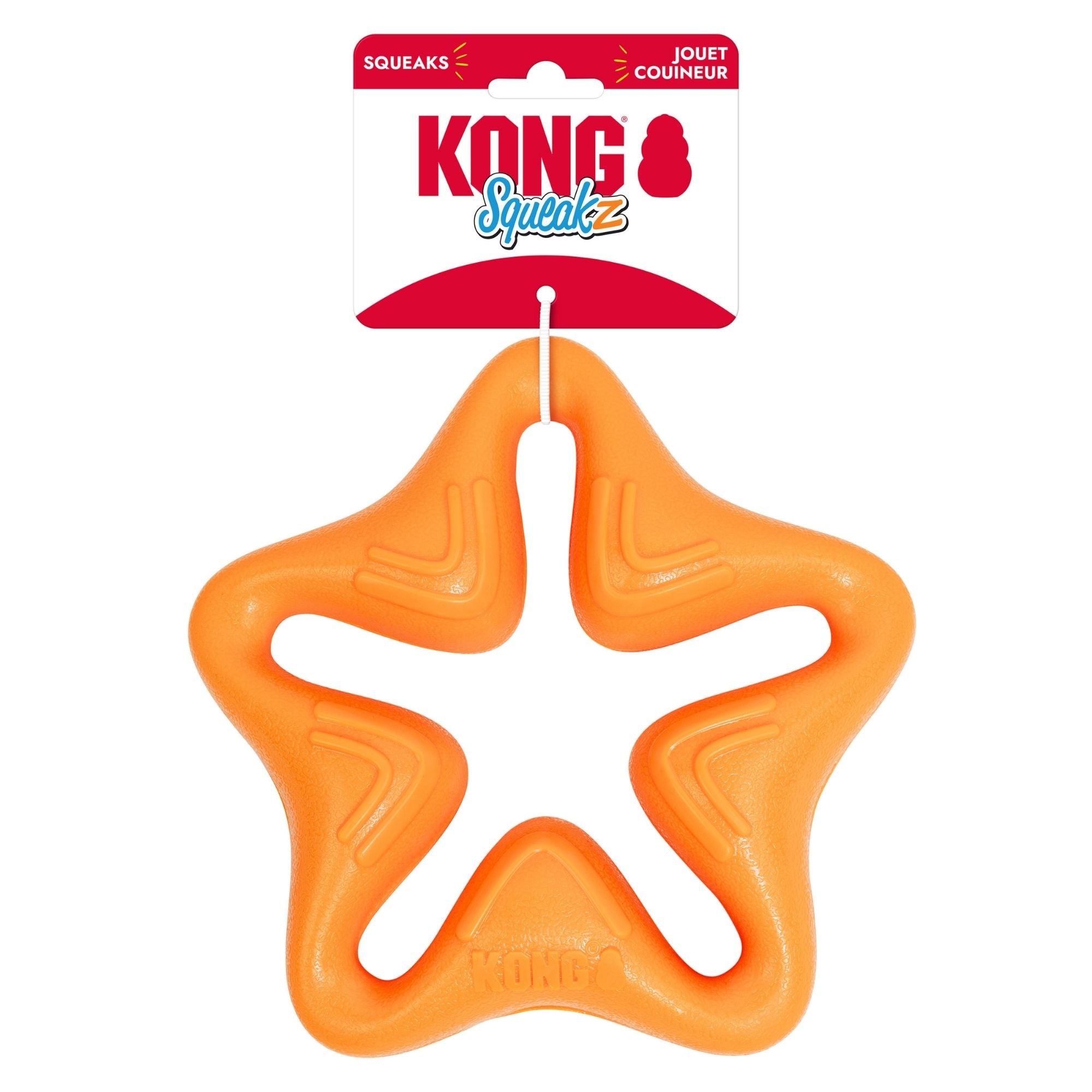KONG Squeakz Star Dog Toy Orange 1ea/LG