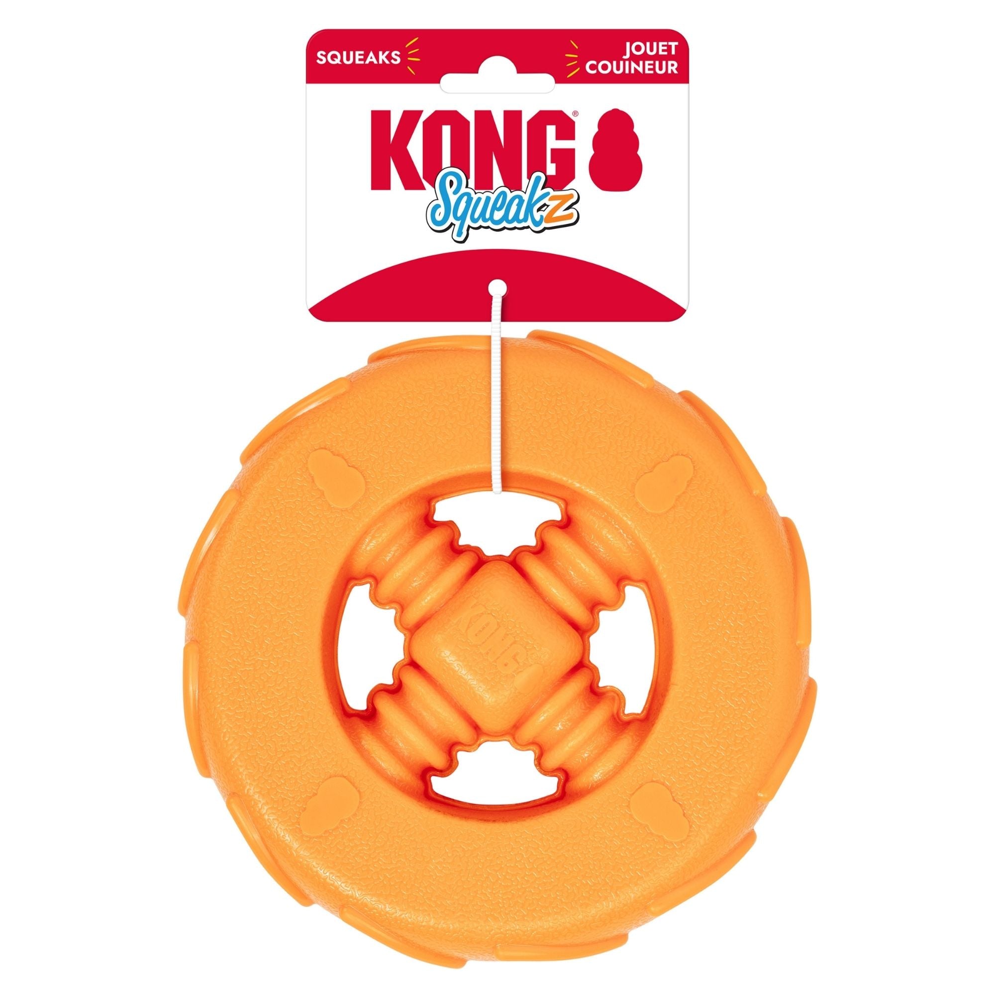 KONG Squeakz Wheel Dog Toy Orange 1ea/LG