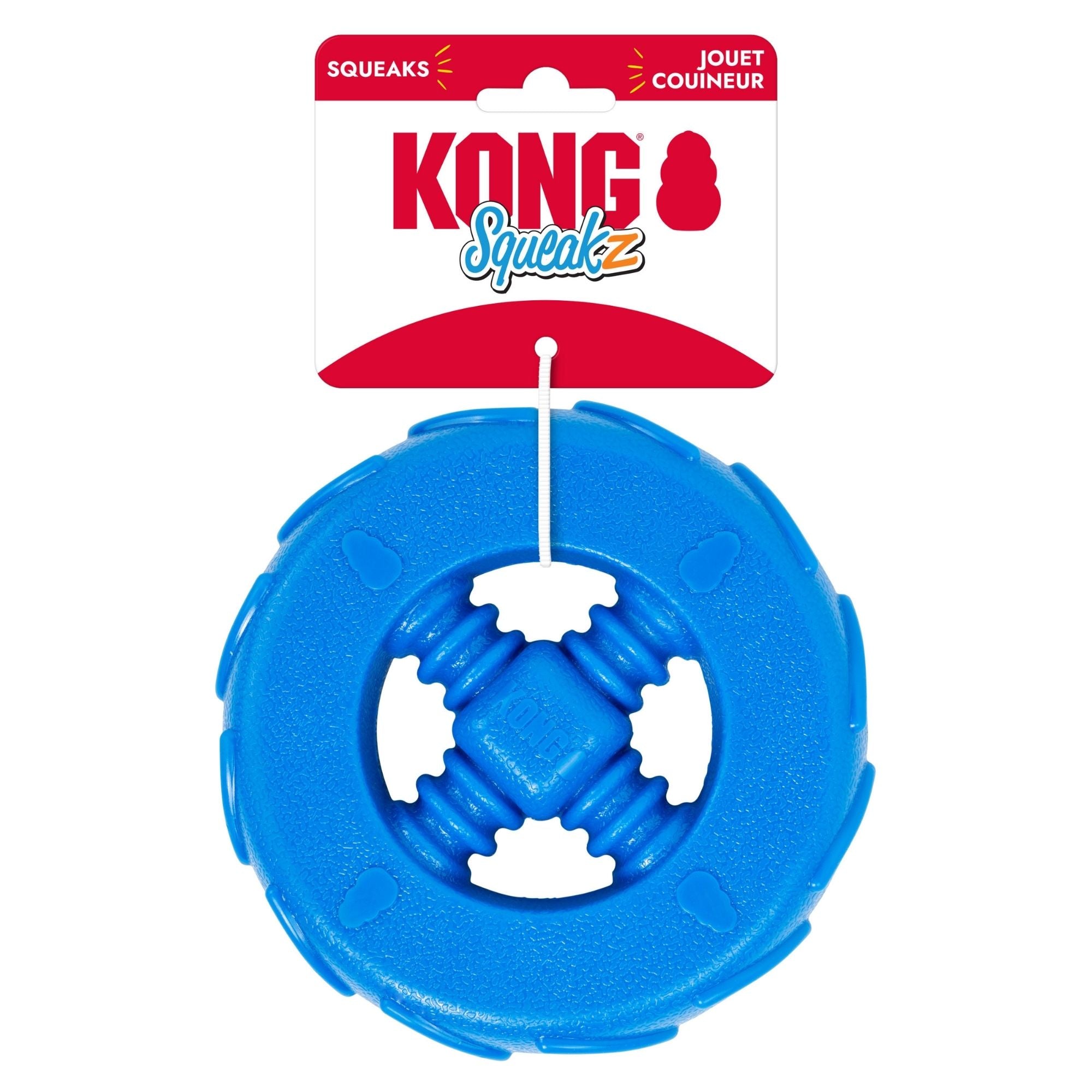 KONG Squeakz Wheel Dog Toy Blue 1ea/MD