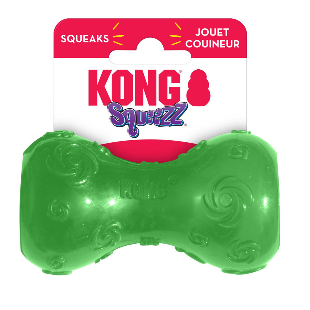 KONG Squeezz Dumbbell Dog Toy Assorted Color Small