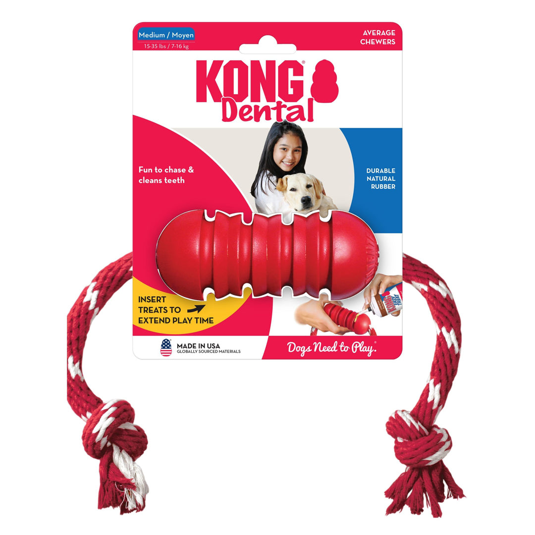 KONG Dental With Floss Rope Dog Toy Medium