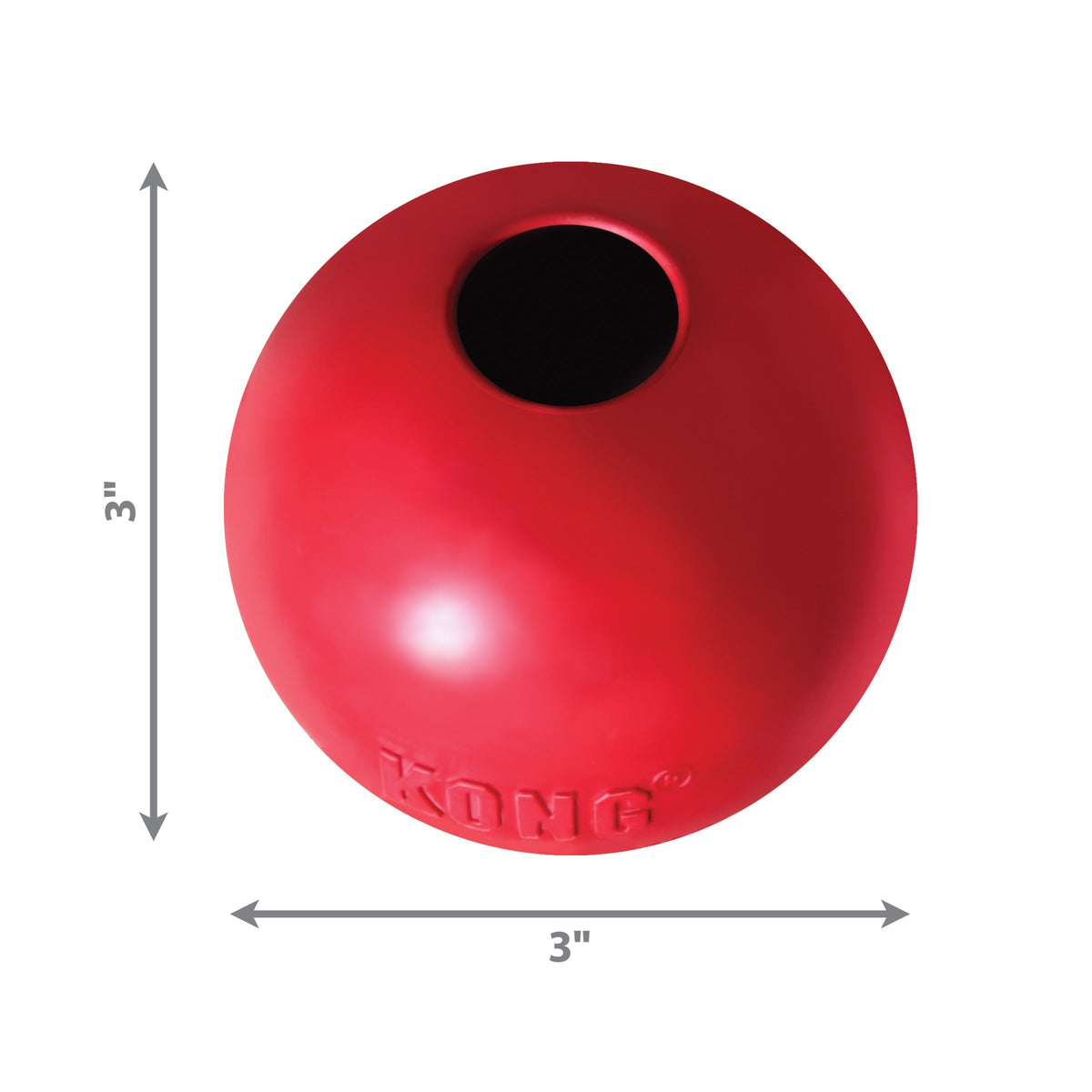KONG Durable Rubber Ball with Hole Dog Toy Large