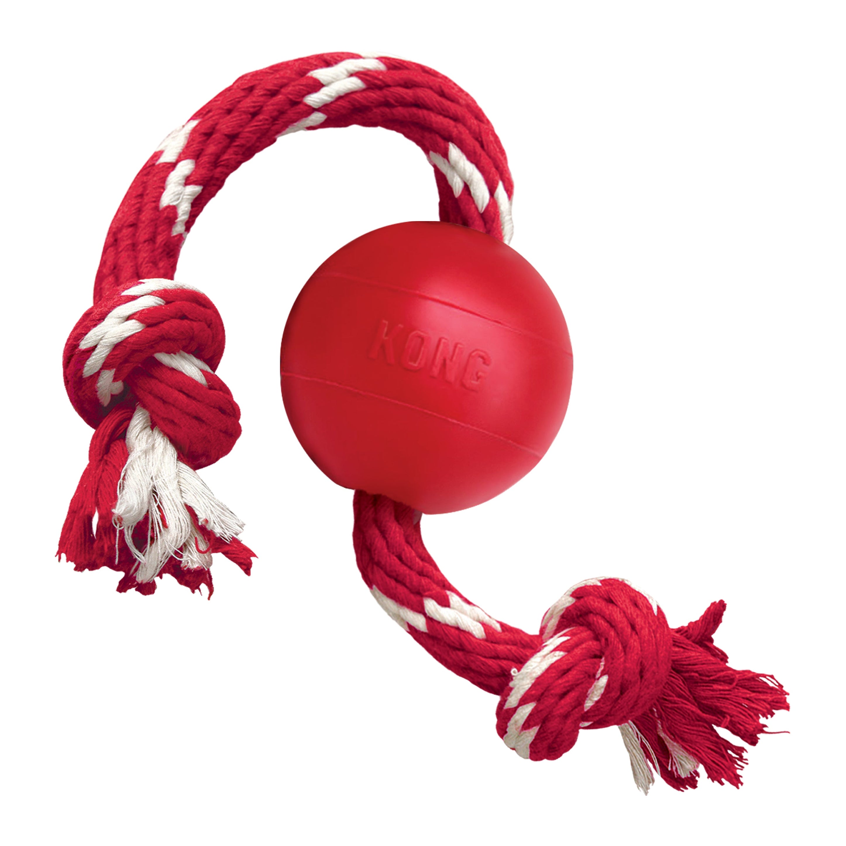 KONG Durable Rubber Ball With Rope Dog Toy Small