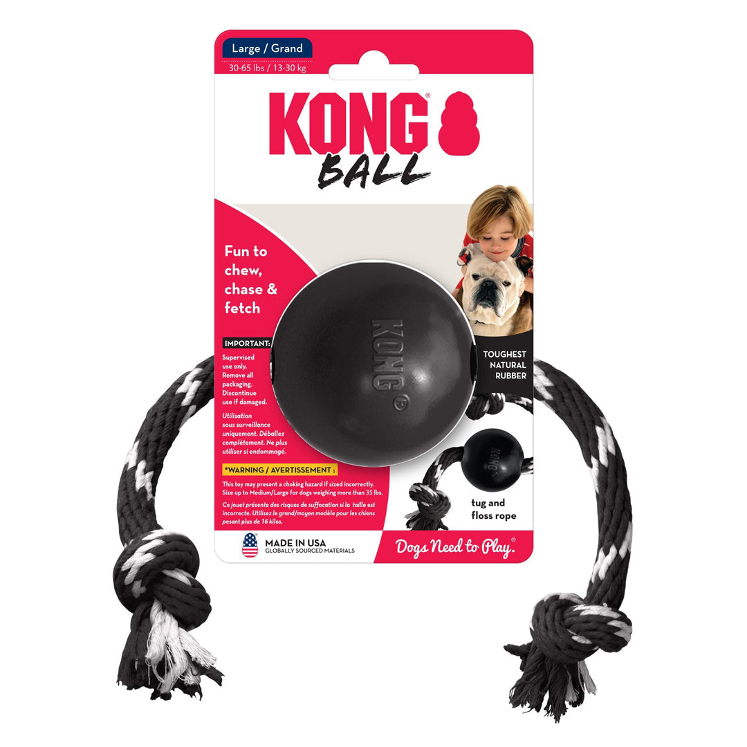 KONG Extreme Ball with Rope Dog Toy Large