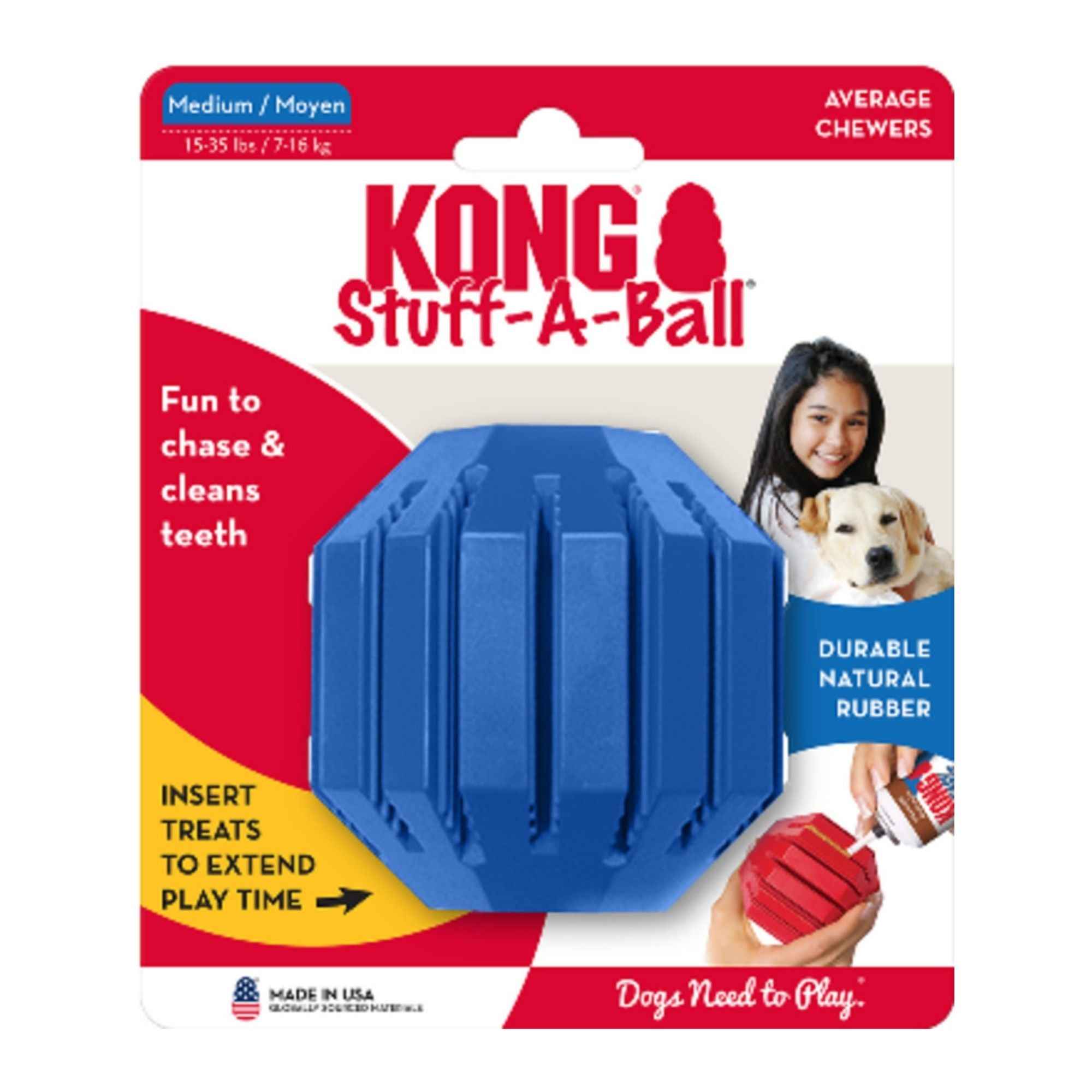KONG Old Glory Stuff-A-Ball Dog Toy 1ea/MD