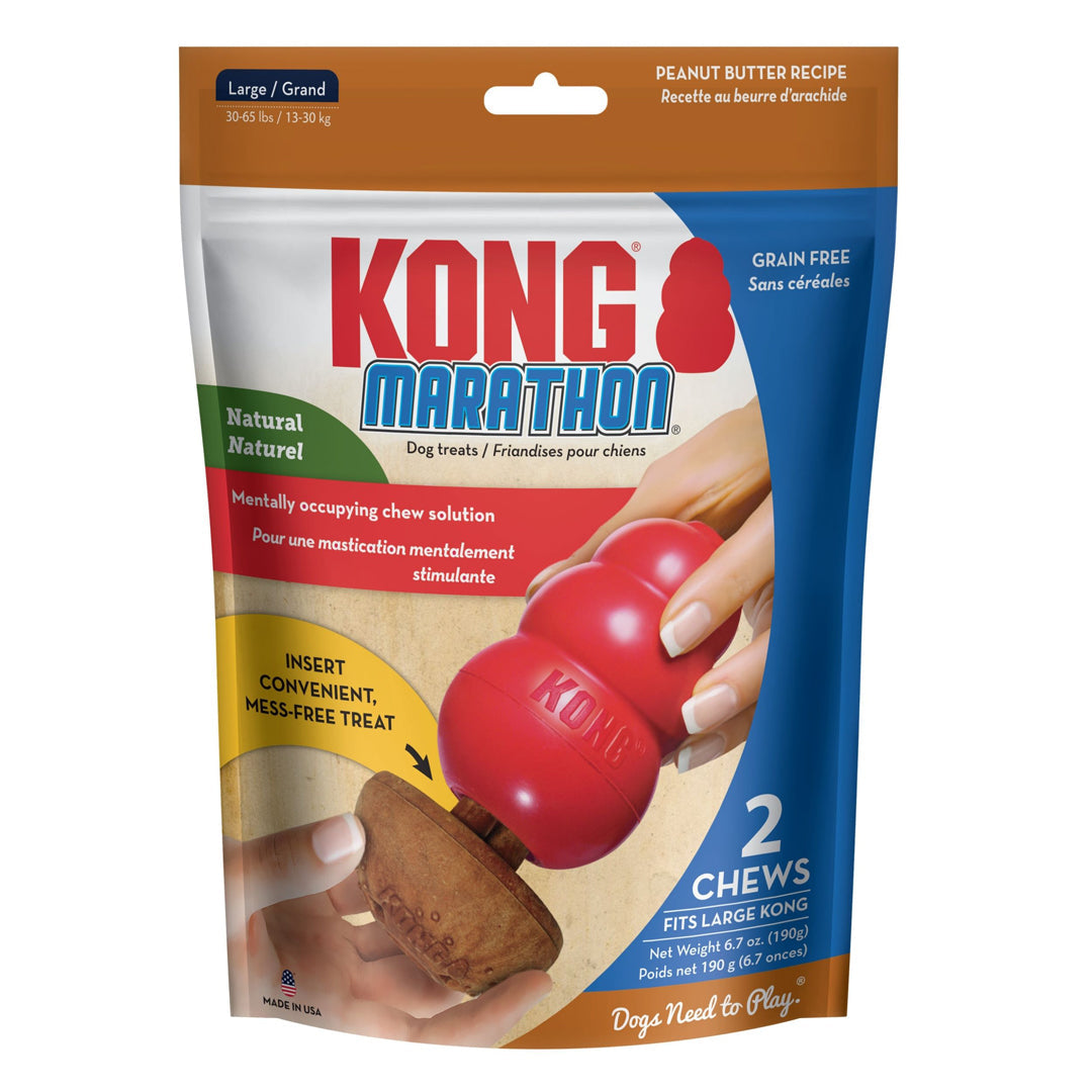 KONG Marathon Peanut Butter Dog Treat Large 2pk